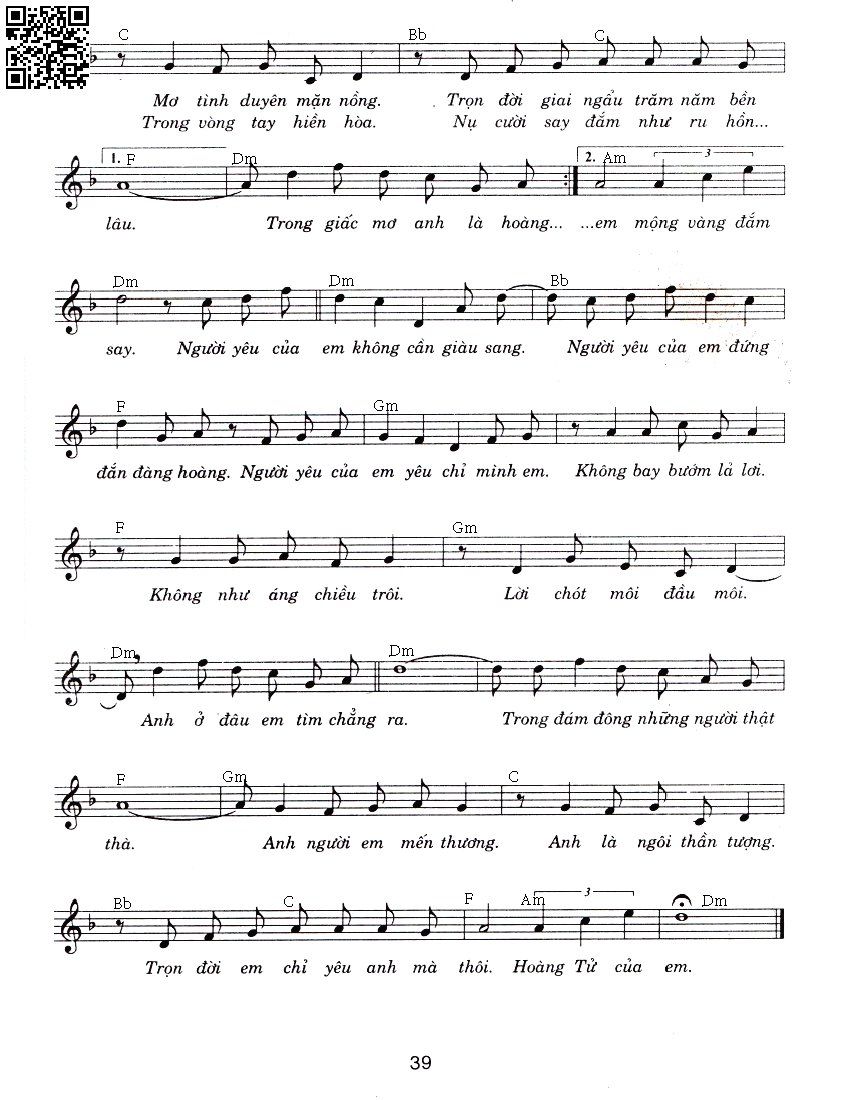 Page 2 of Sheet music PDF Hoàng tử trong mơ - Khánh Băng