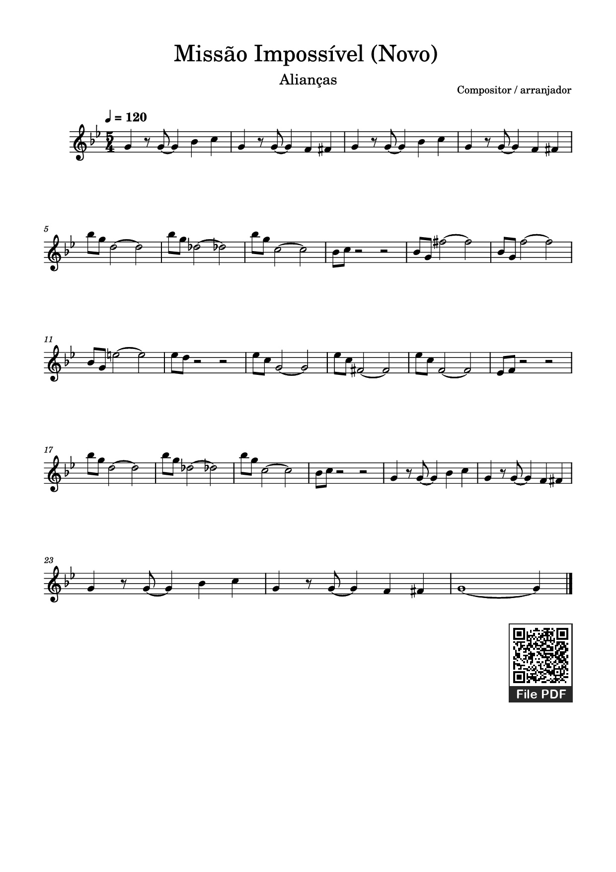 Page 1 of Sheet music PDF Missão Impossível (Novo) Violin - Compositor / arranjador