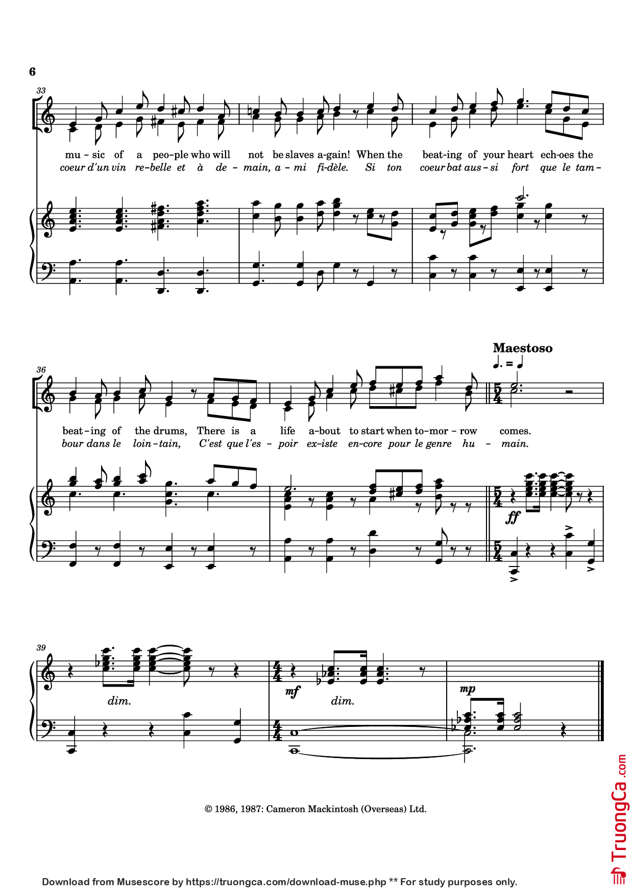 Page 6 of Sheet music PDF The People’s Song Piano - ALAIN BOULIL and