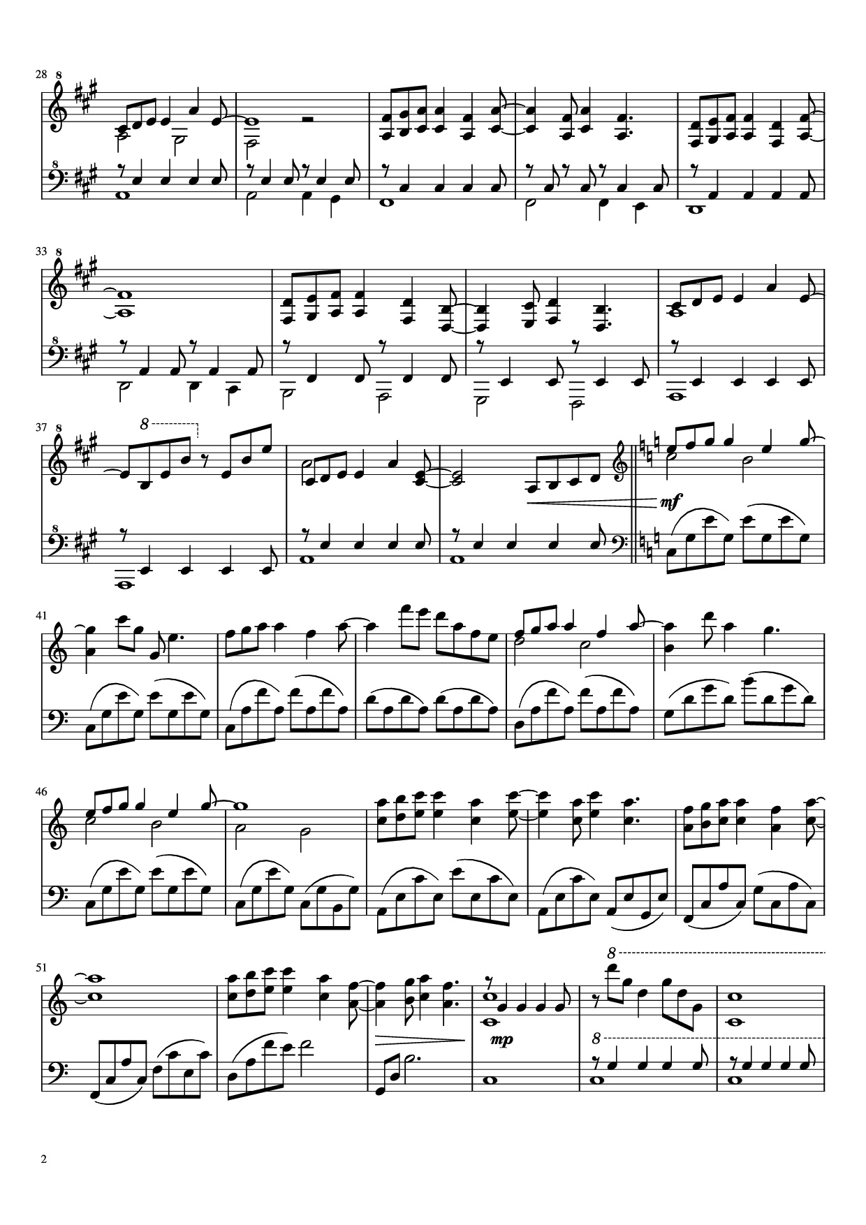 Page 2 of Sheet music PDF Piano Forrest Gump Piano - Undefined