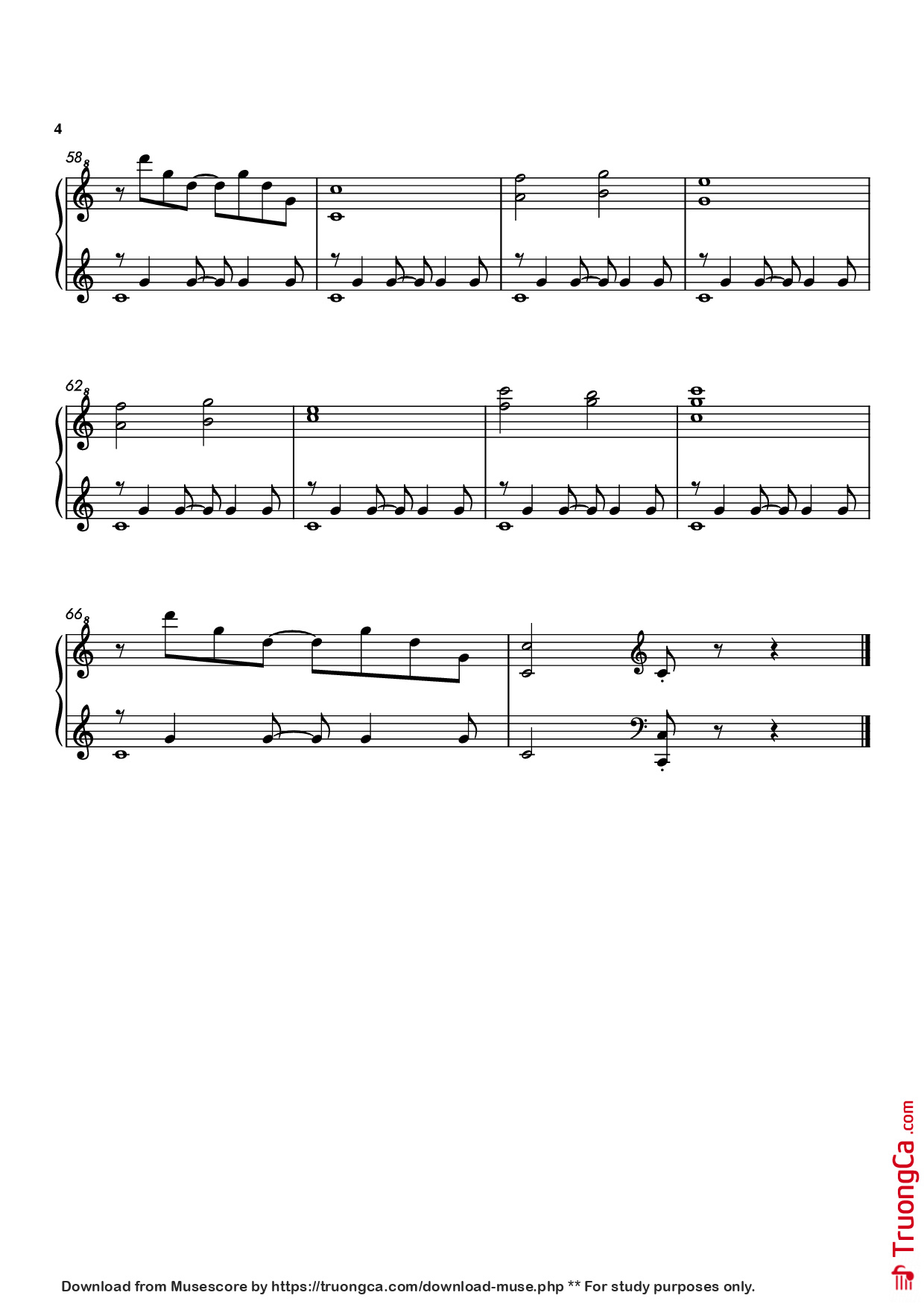 Page 4 of Sheet music PDF Piano Forrest Gump theme Piano - Undefined