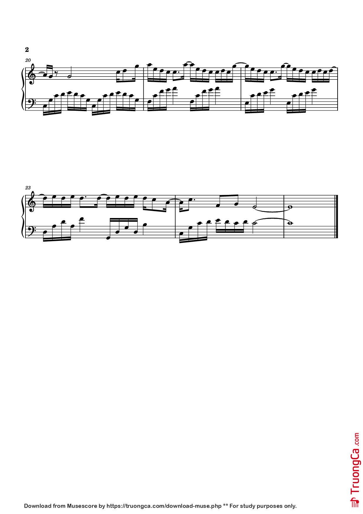 Page 2 of Sheet music PDF Piano Trước khi em tồn tại Piano - Thắng