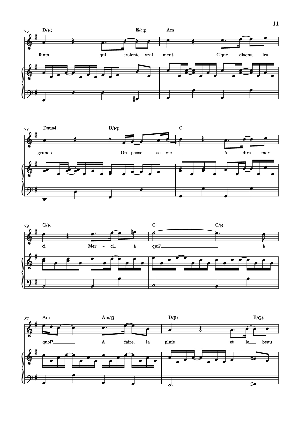 Page 11 of Sheet music PDF Piano Qui a le droit Piano - Patrick Bruel