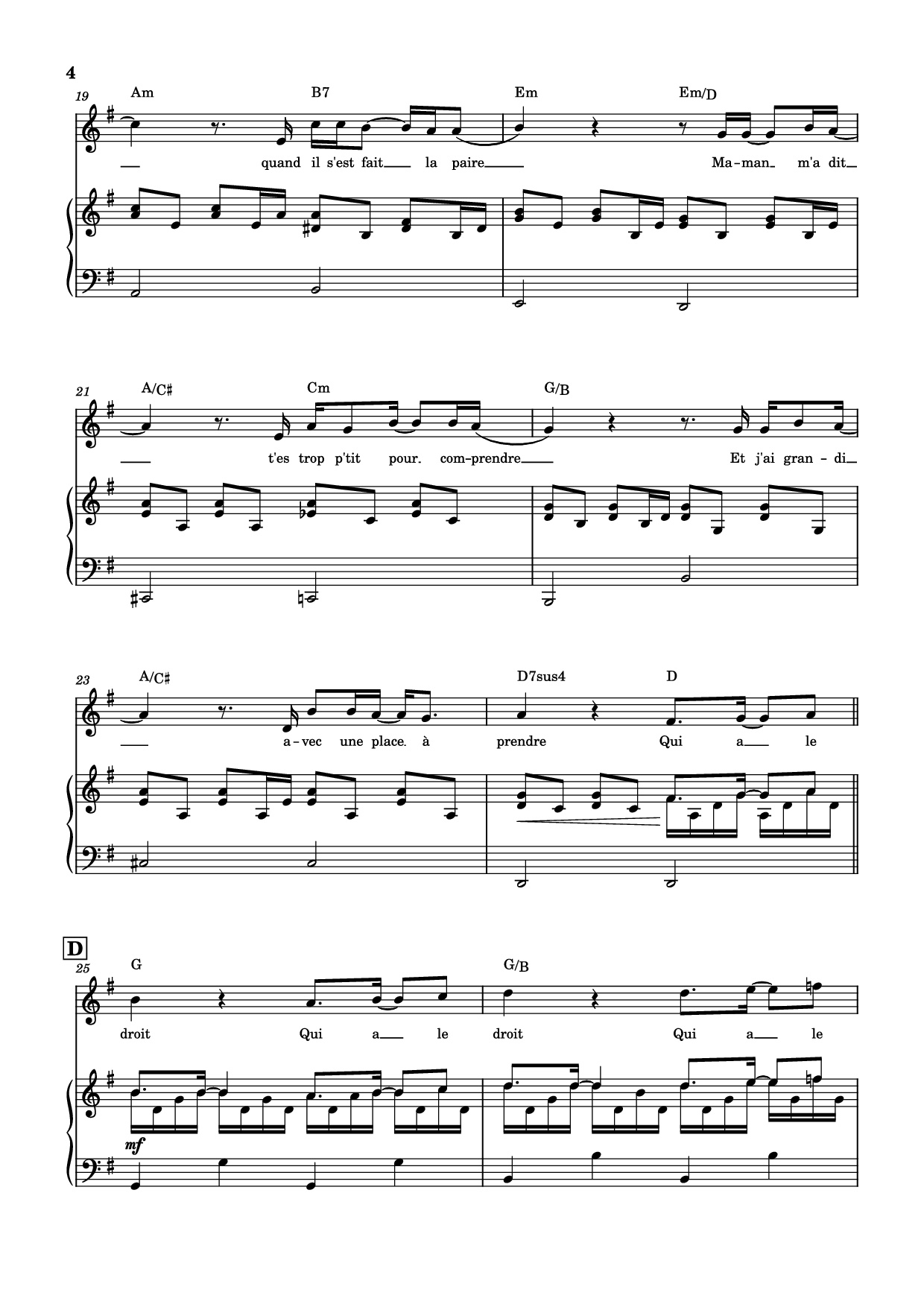 Page 4 of Sheet music PDF Piano Qui a le droit Piano - Patrick Bruel