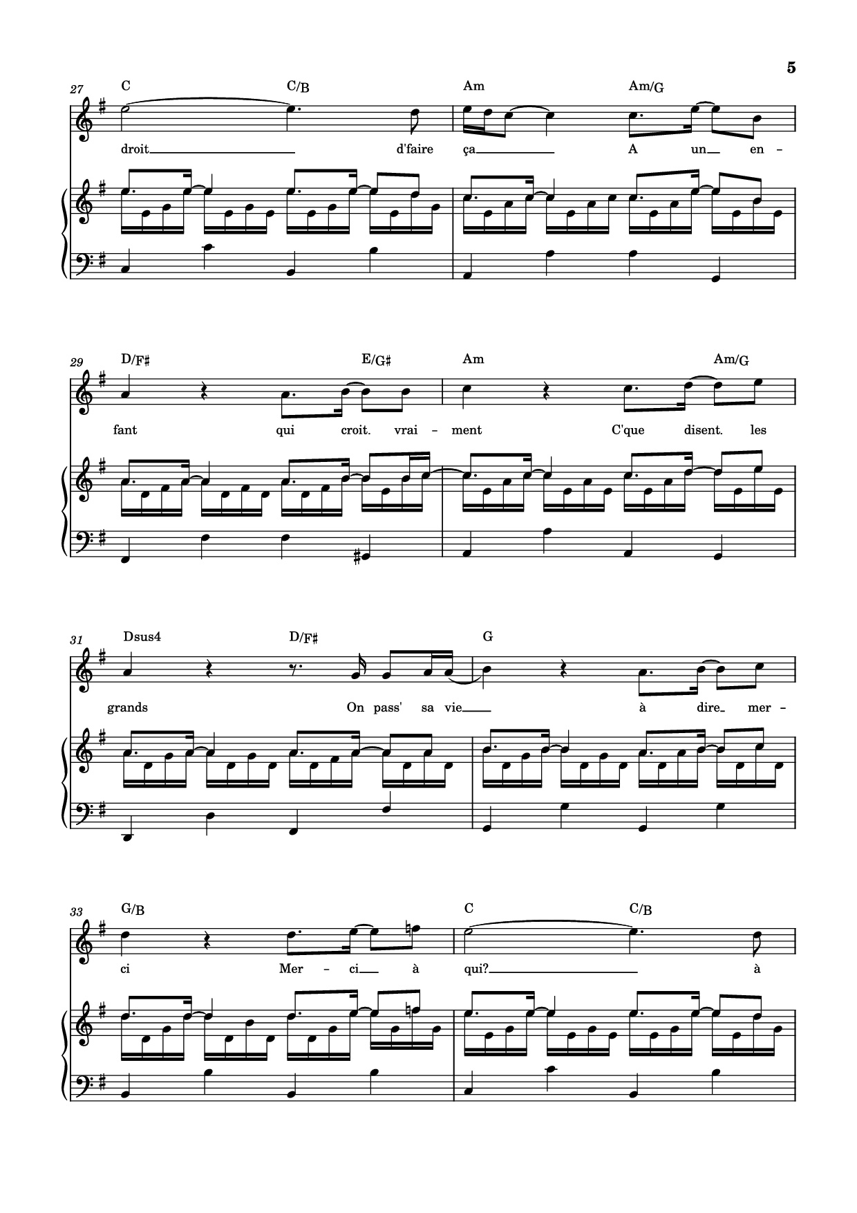 Page 5 of Sheet music PDF Piano Qui a le droit Piano - Patrick Bruel