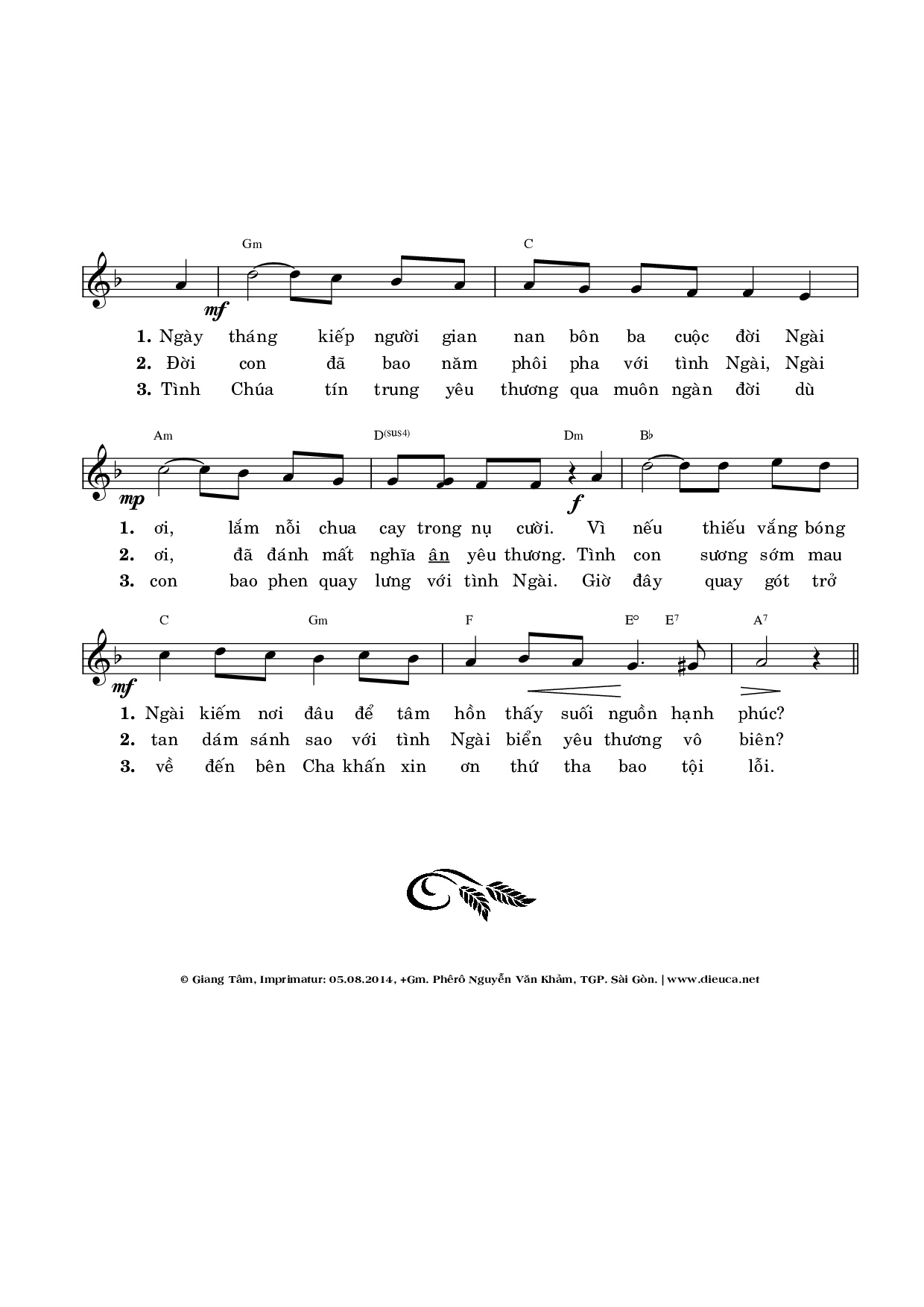 Page 2 of Sheet music PDF Tâm Sự Đứa Con Hoang Đàng - Giang Tâm