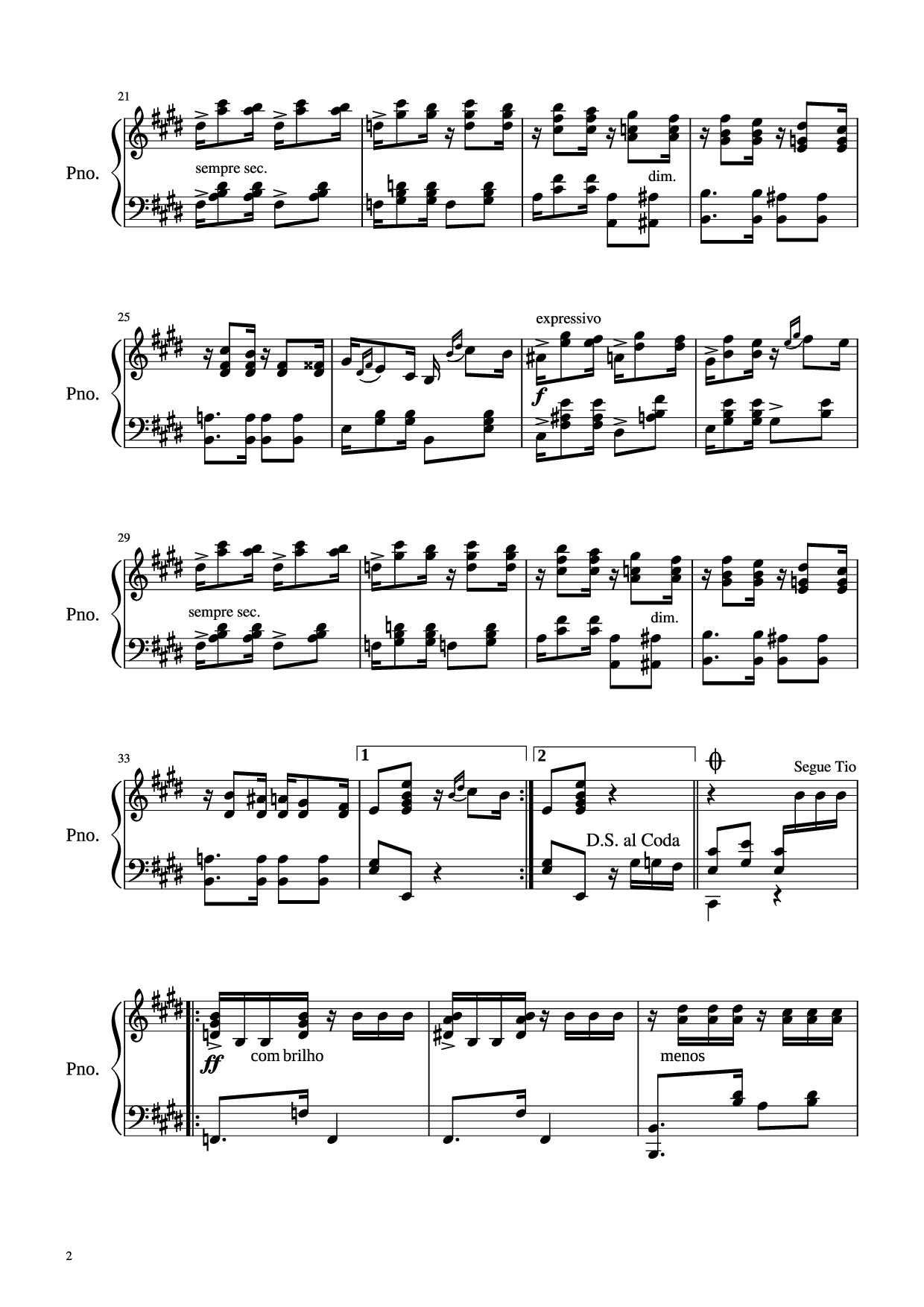 Page 2 of Sheet music PDF Piano Odeon Piano - Esnesto Nazareth Hubaldo Maurício