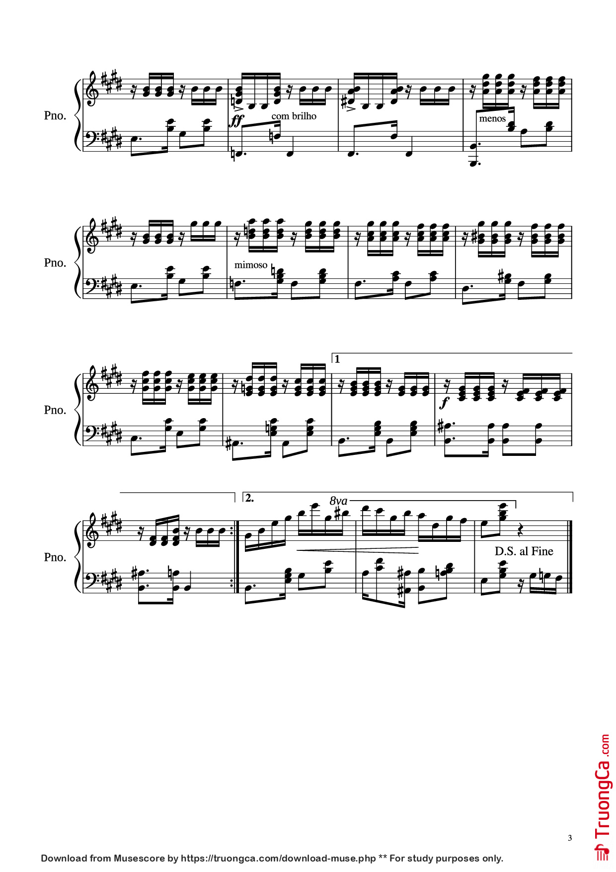 Page 3 of Sheet music PDF Piano Odeon Piano - Esnesto Nazareth Hubaldo Maurício