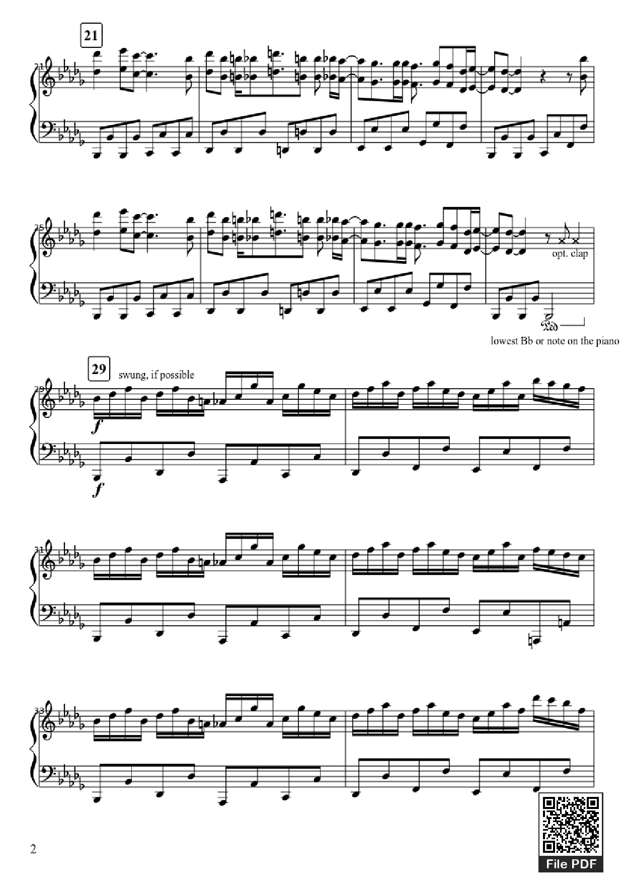 Page 2 of Sheet music PDF Piano It