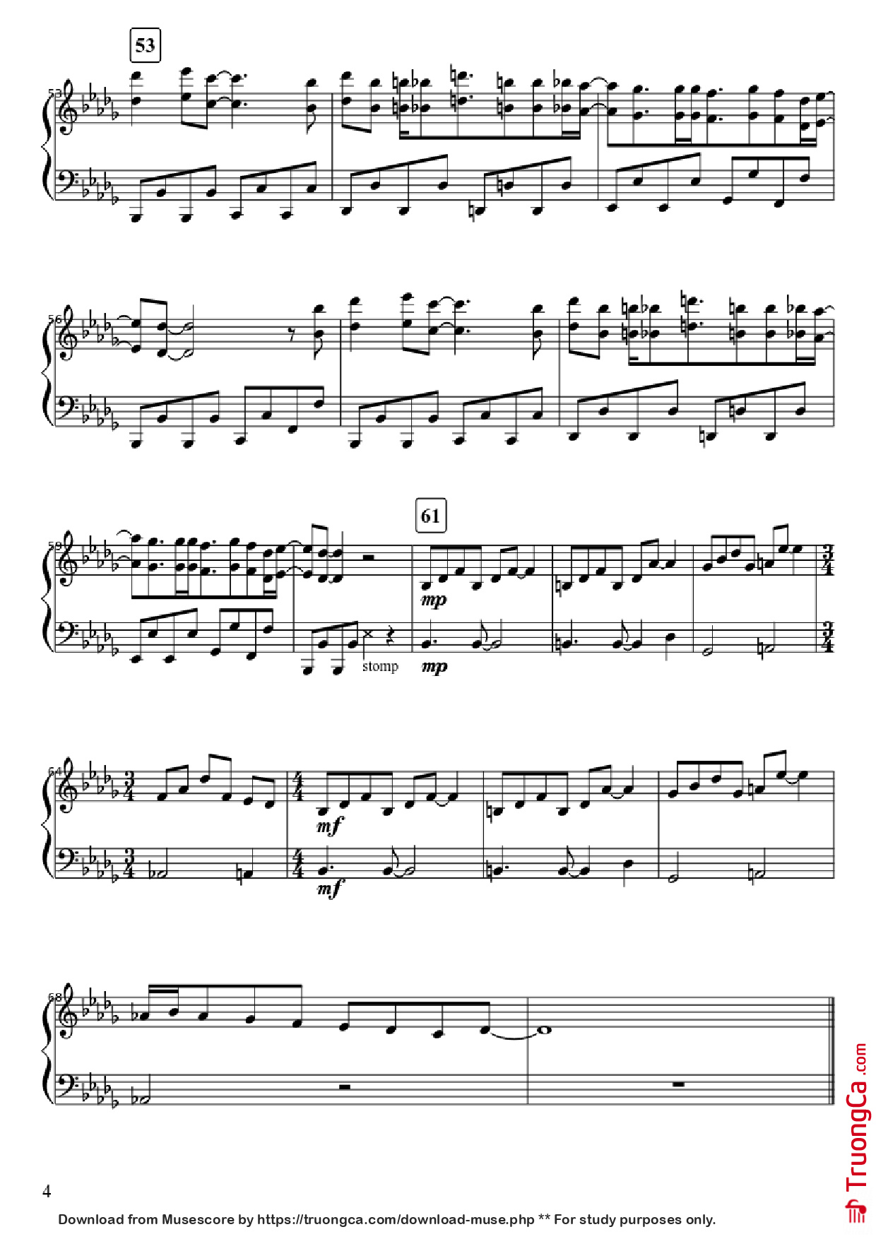 Page 4 of Sheet music PDF Piano It