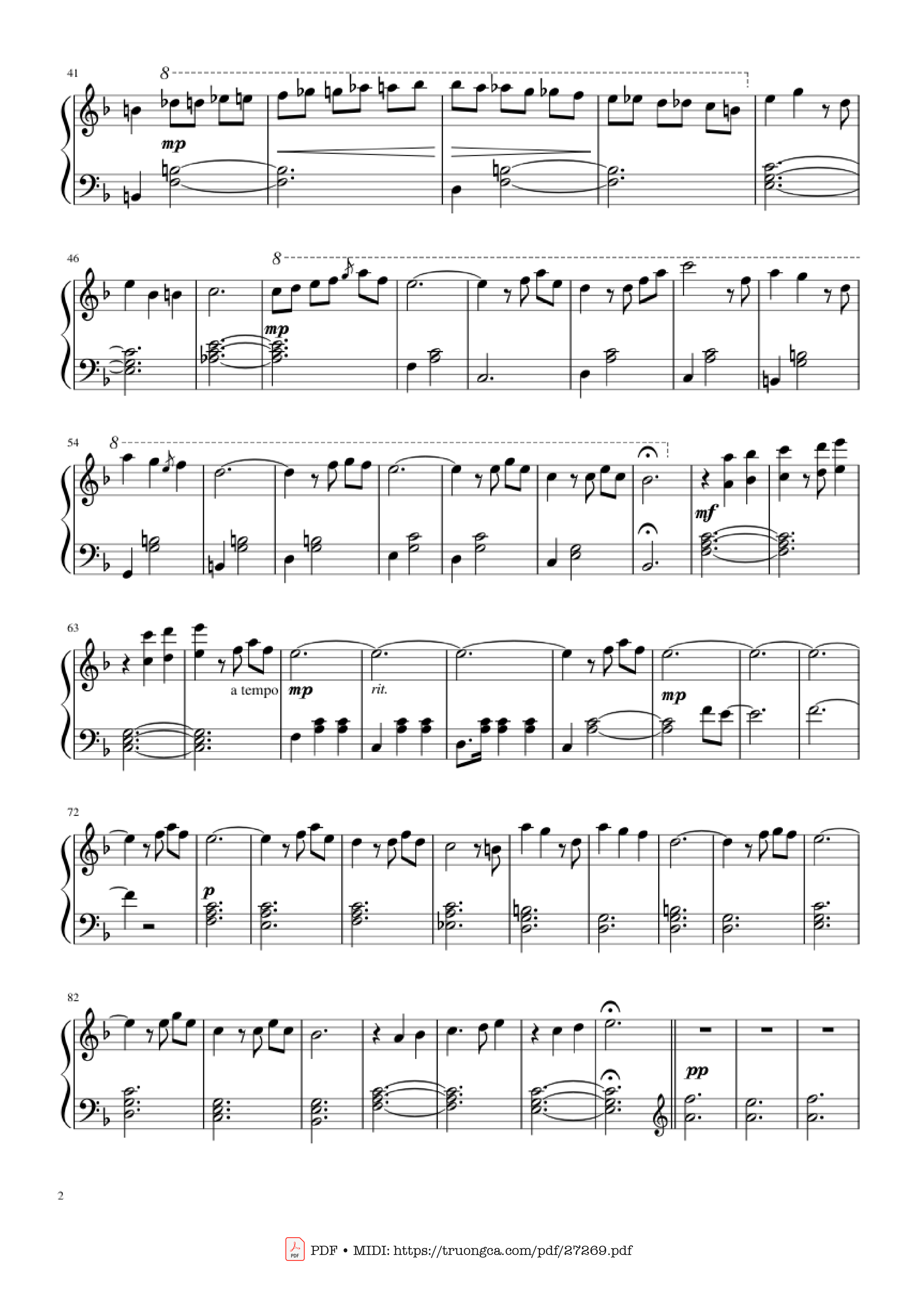 Page 2 of Sheet music PDF Piano Married Life Piano - Michael Giacchino