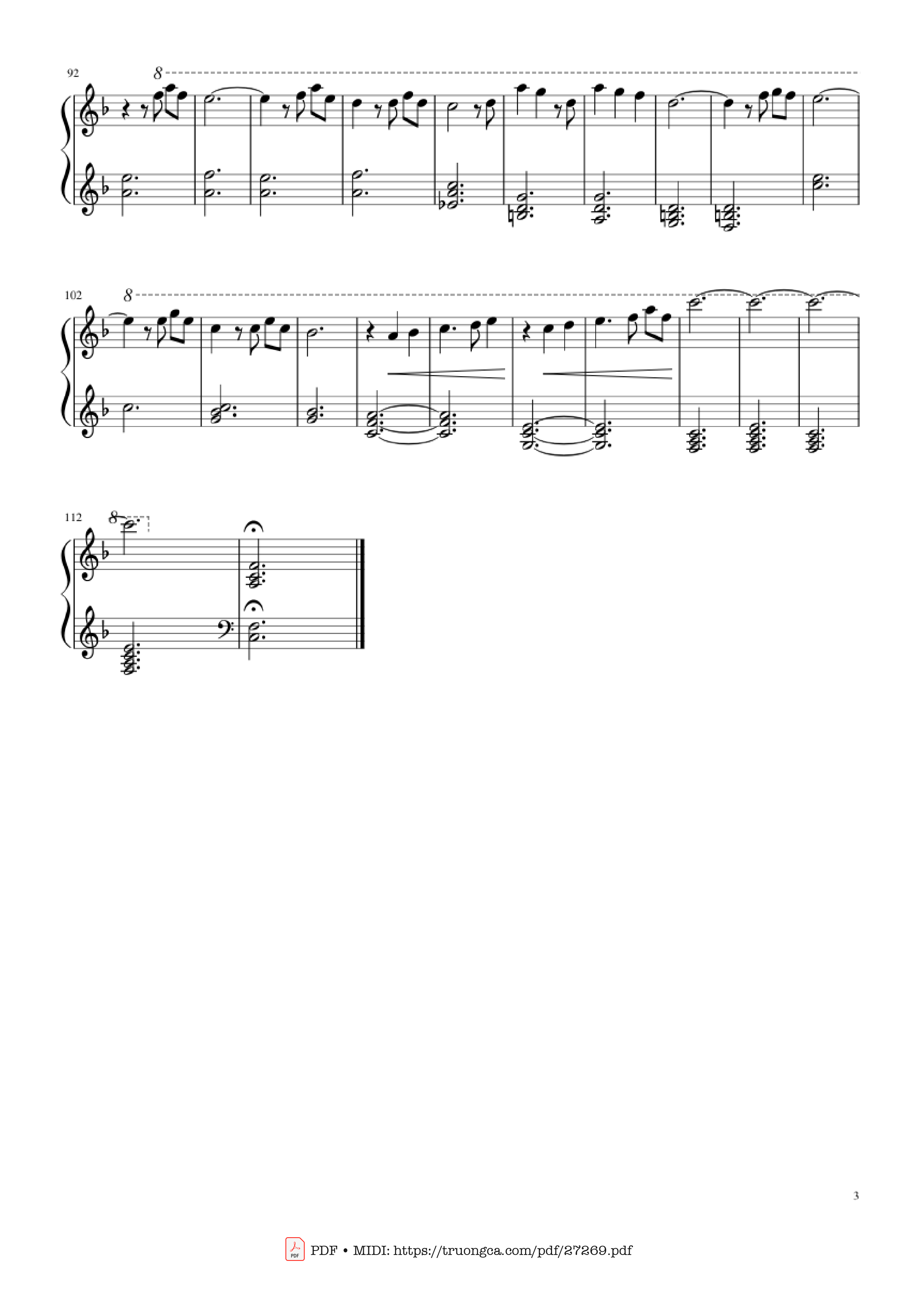 Page 3 of Sheet music PDF Piano Married Life Piano - Michael Giacchino