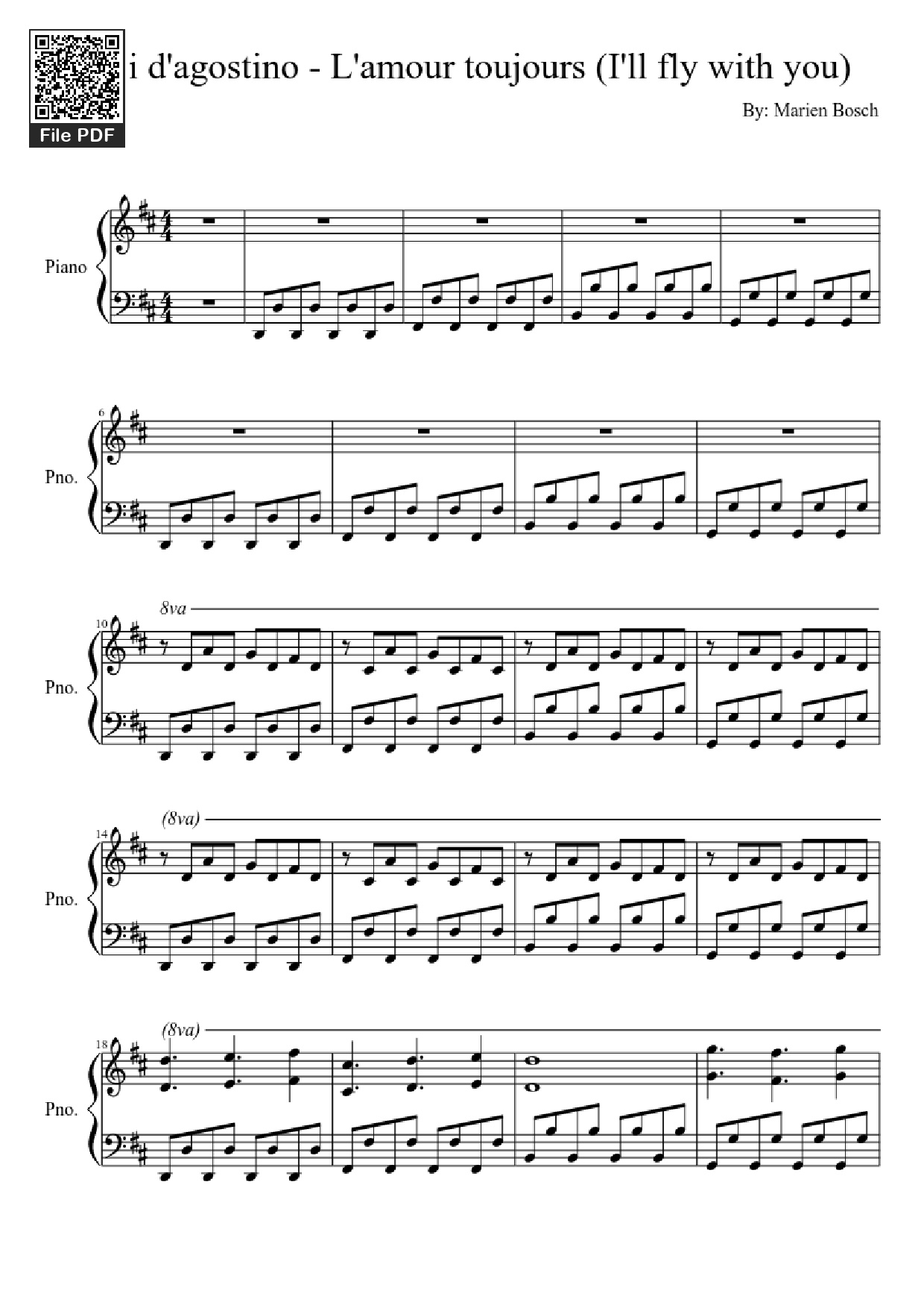 Page 1 of Sheet music PDF Piano Gigi d