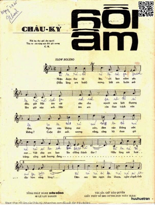 Page 2 of Sheet music PDF Hồi âm - Châu Kỳ
