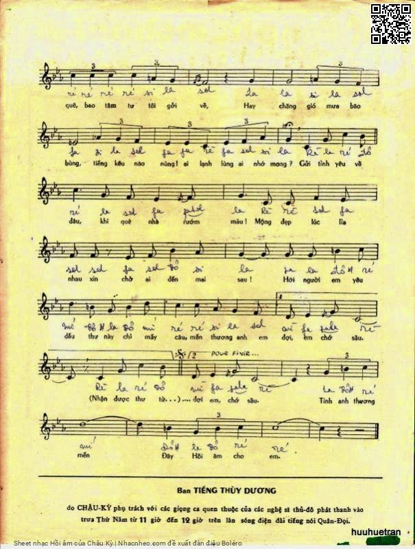 Page 3 of Sheet music PDF Hồi âm - Châu Kỳ