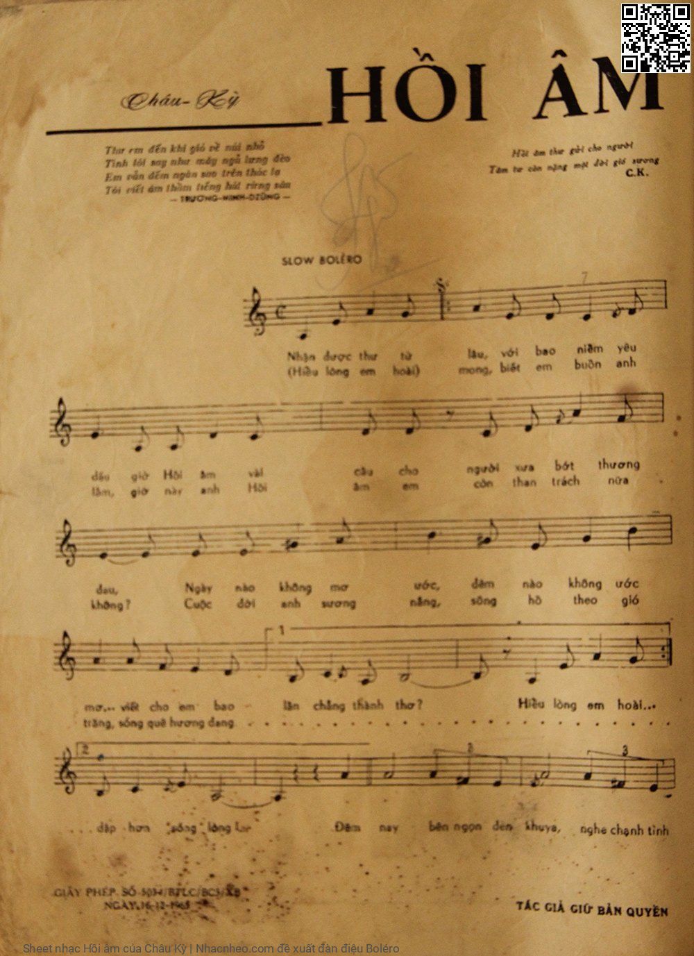 Page 6 of Sheet music PDF Hồi âm - Châu Kỳ