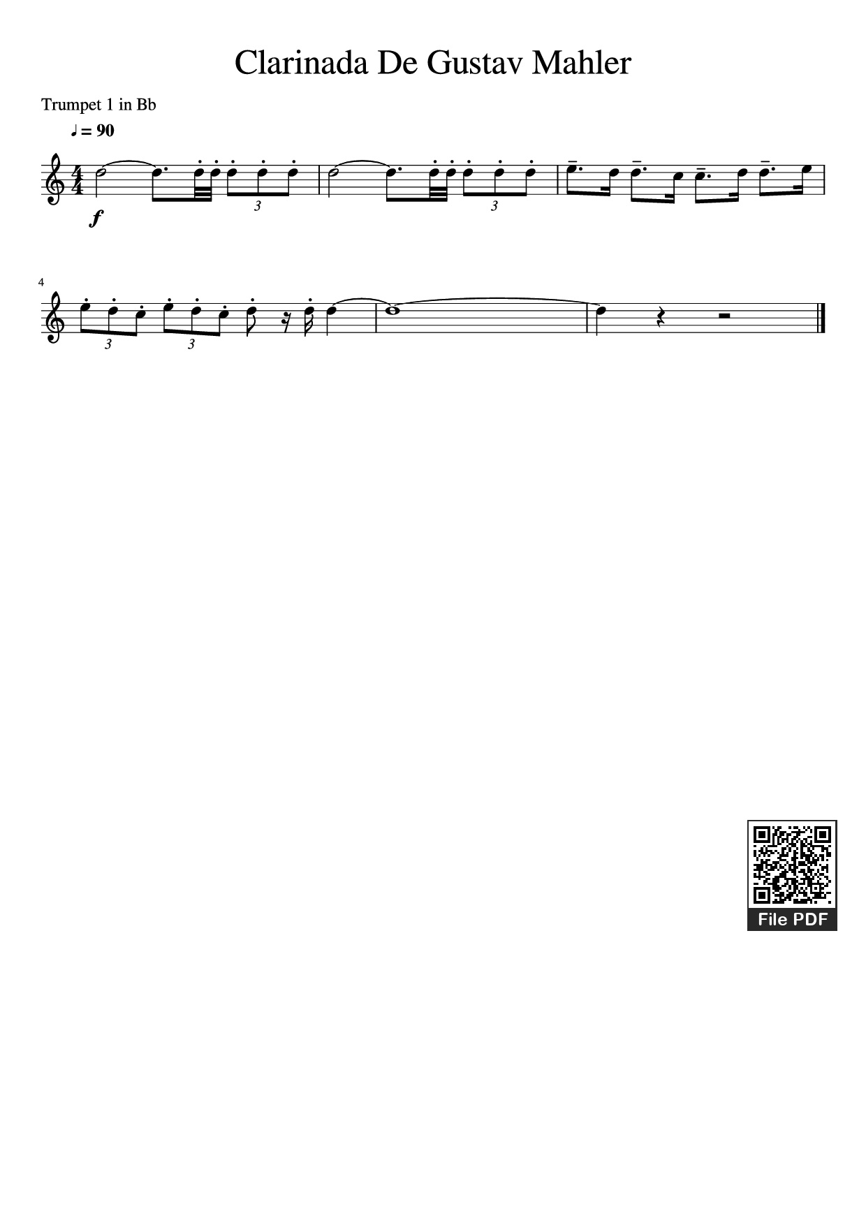 Page 1 of Sheet music PDF Clarinada De Gustav Mahler - Undefined