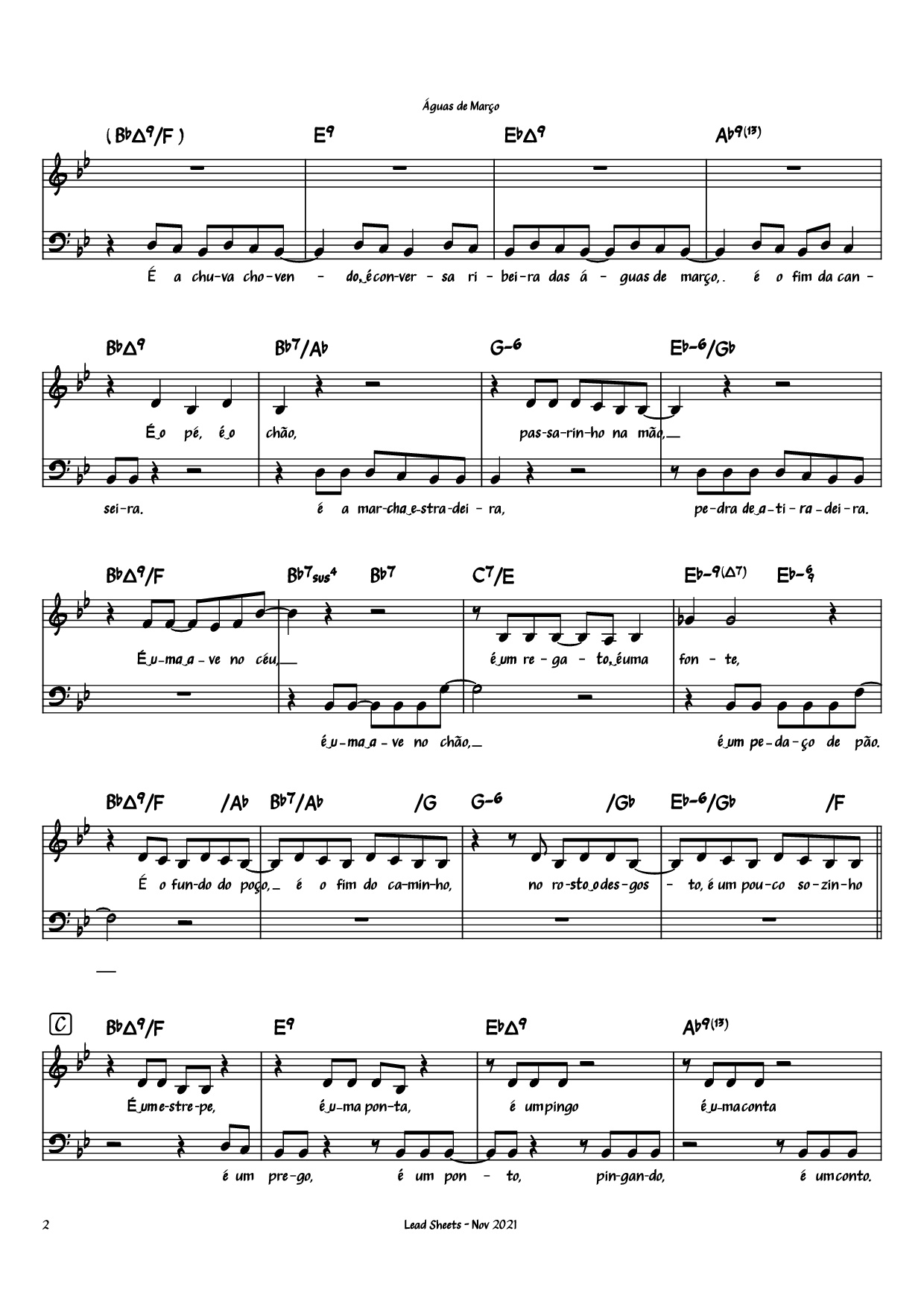 Page 2 of Sheet music PDF Piano Águas de Março Piano - Antônio Carlos Jobim