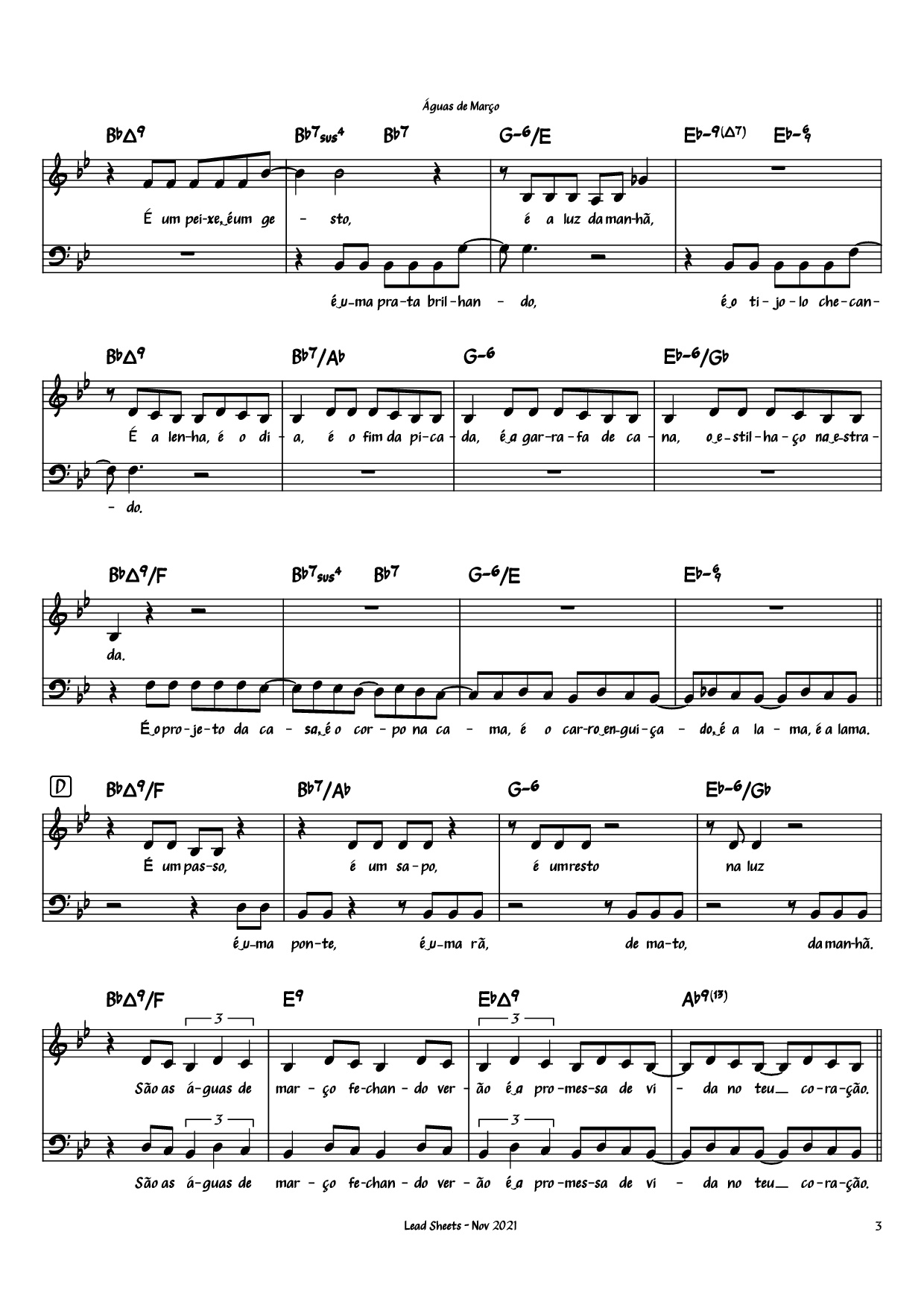 Page 3 of Sheet music PDF Piano Águas de Março Piano - Antônio Carlos Jobim