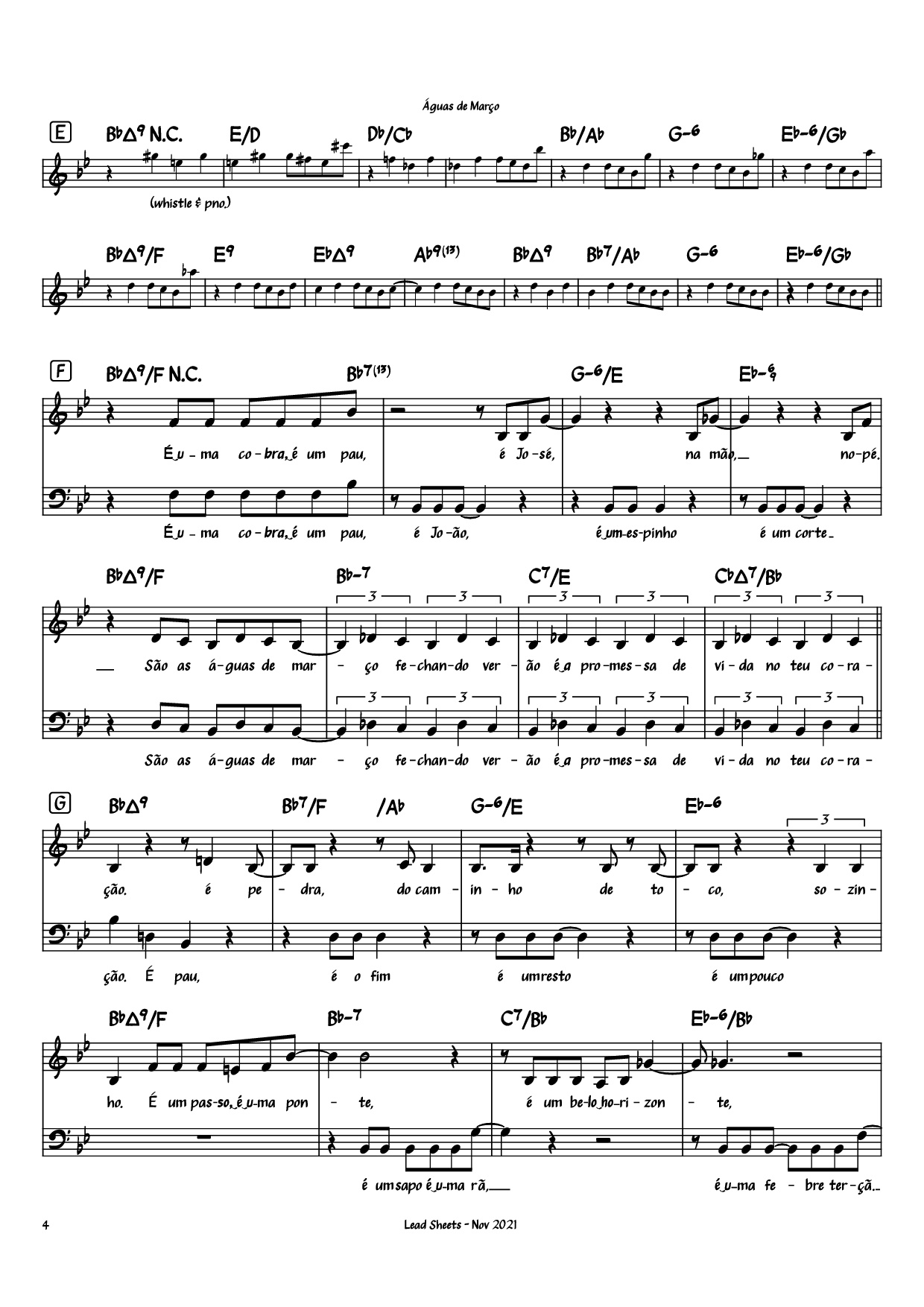 Page 4 of Sheet music PDF Piano Águas de Março Piano - Antônio Carlos Jobim