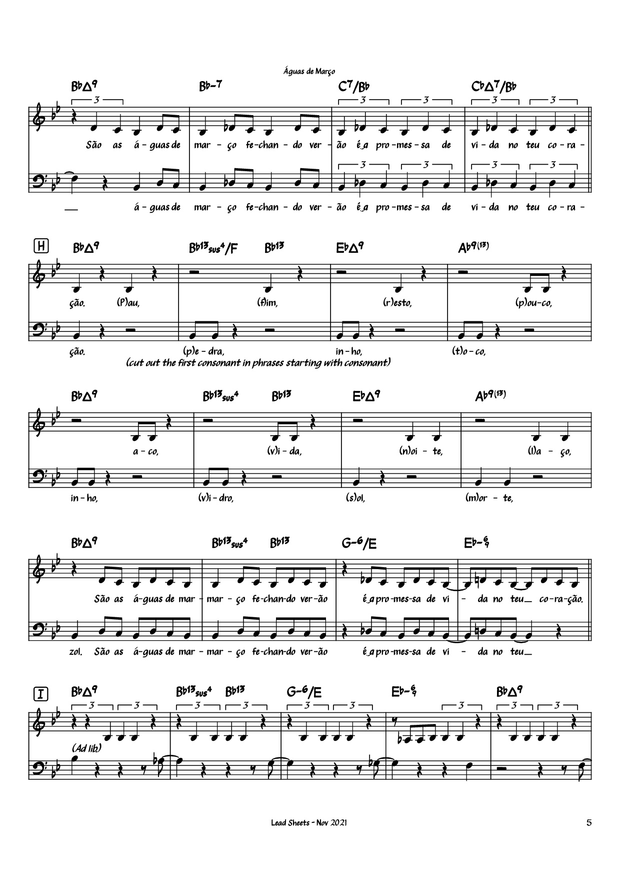 Page 5 of Sheet music PDF Piano Águas de Março Piano - Antônio Carlos Jobim
