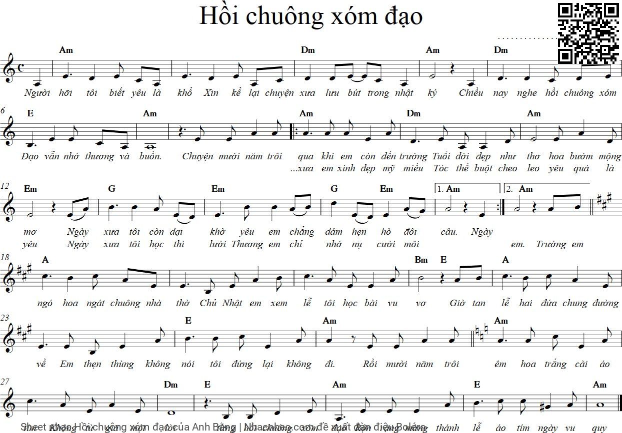 Sheet PDF of Hồi chuông xóm đạo