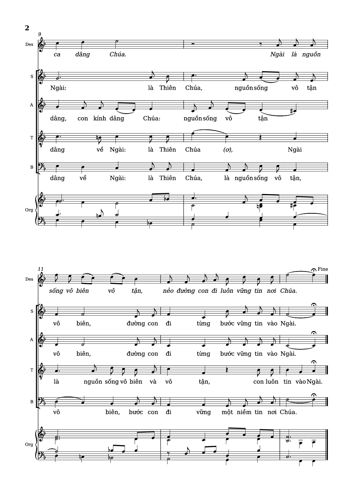 Page 2 of Sheet music PDF Guitar Tab Những người hành hương của hy vọng (Bè SATB) - Nhạc: Francesco Meneghello