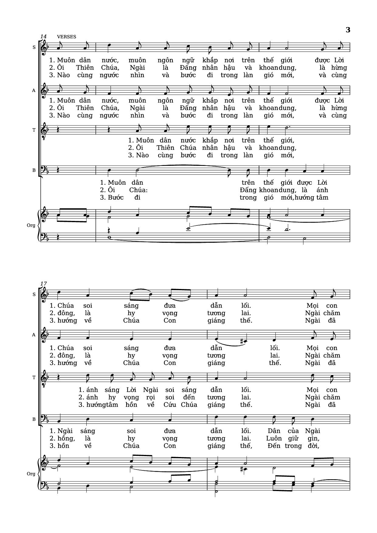 Page 3 of Sheet music PDF Guitar Tab Những người hành hương của hy vọng (Bè SATB) - Nhạc: Francesco Meneghello