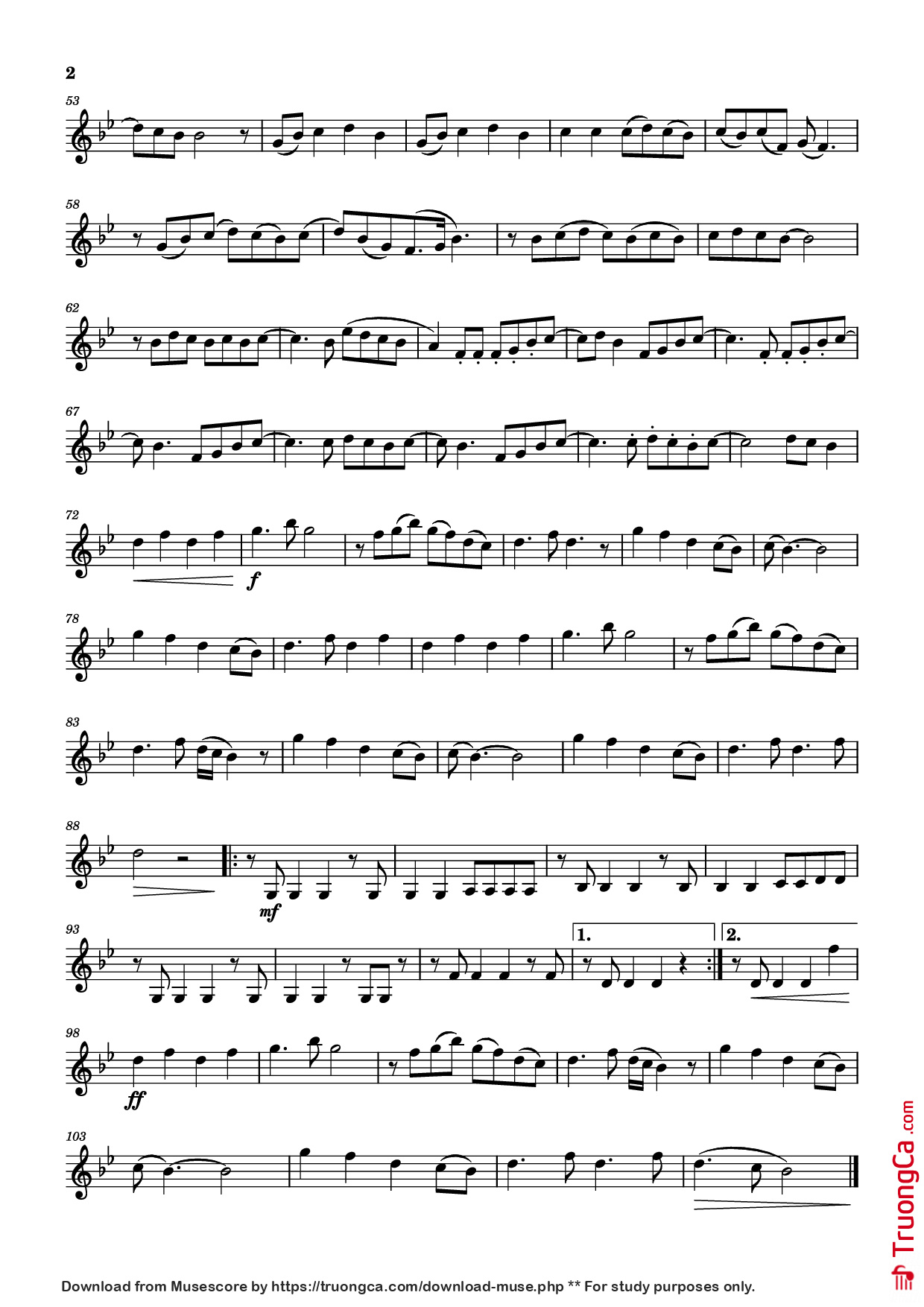 Page 2 of Sheet music PDF Too Sweet (Violin) - Composer / arranger