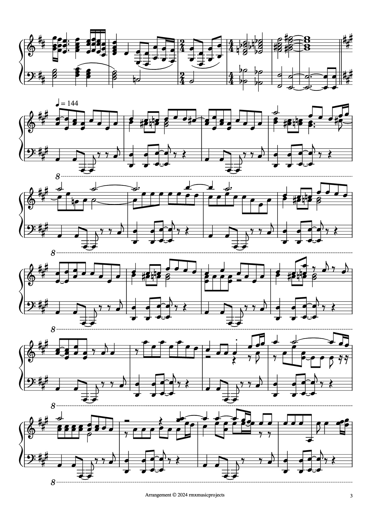 Page 3 of Sheet music PDF Piano Willow - Ending & End Credits Piano - Music by James Horner