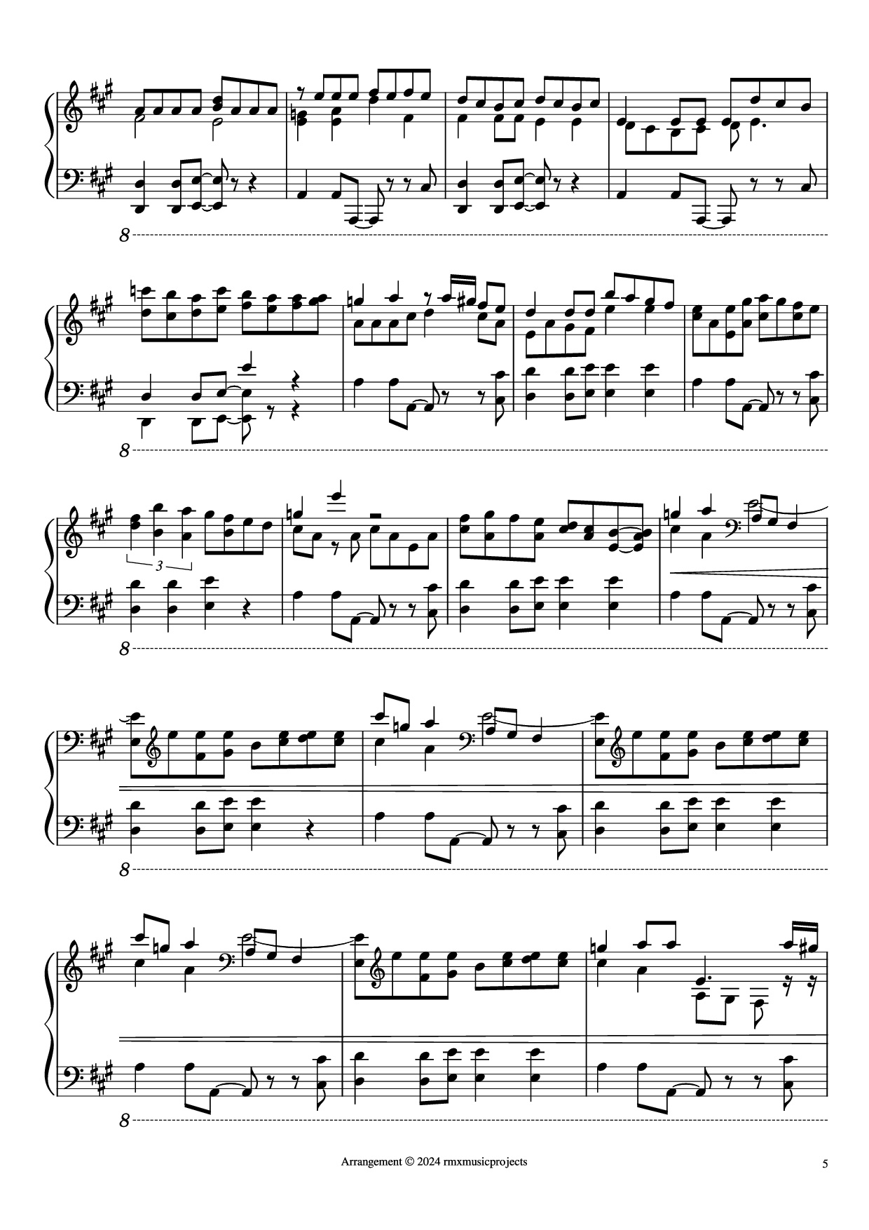 Page 5 of Sheet music PDF Piano Willow - Ending & End Credits Piano - Music by James Horner