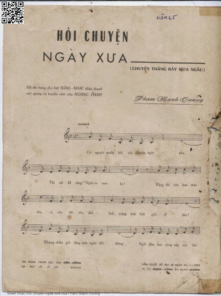 Page 2 of Sheet music PDF Hỏi chuyện ngày xưa - Phạm Mạnh Cương
