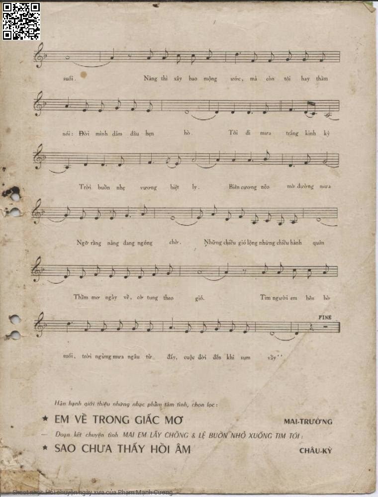 Page 3 of Sheet music PDF Hỏi chuyện ngày xưa - Phạm Mạnh Cương