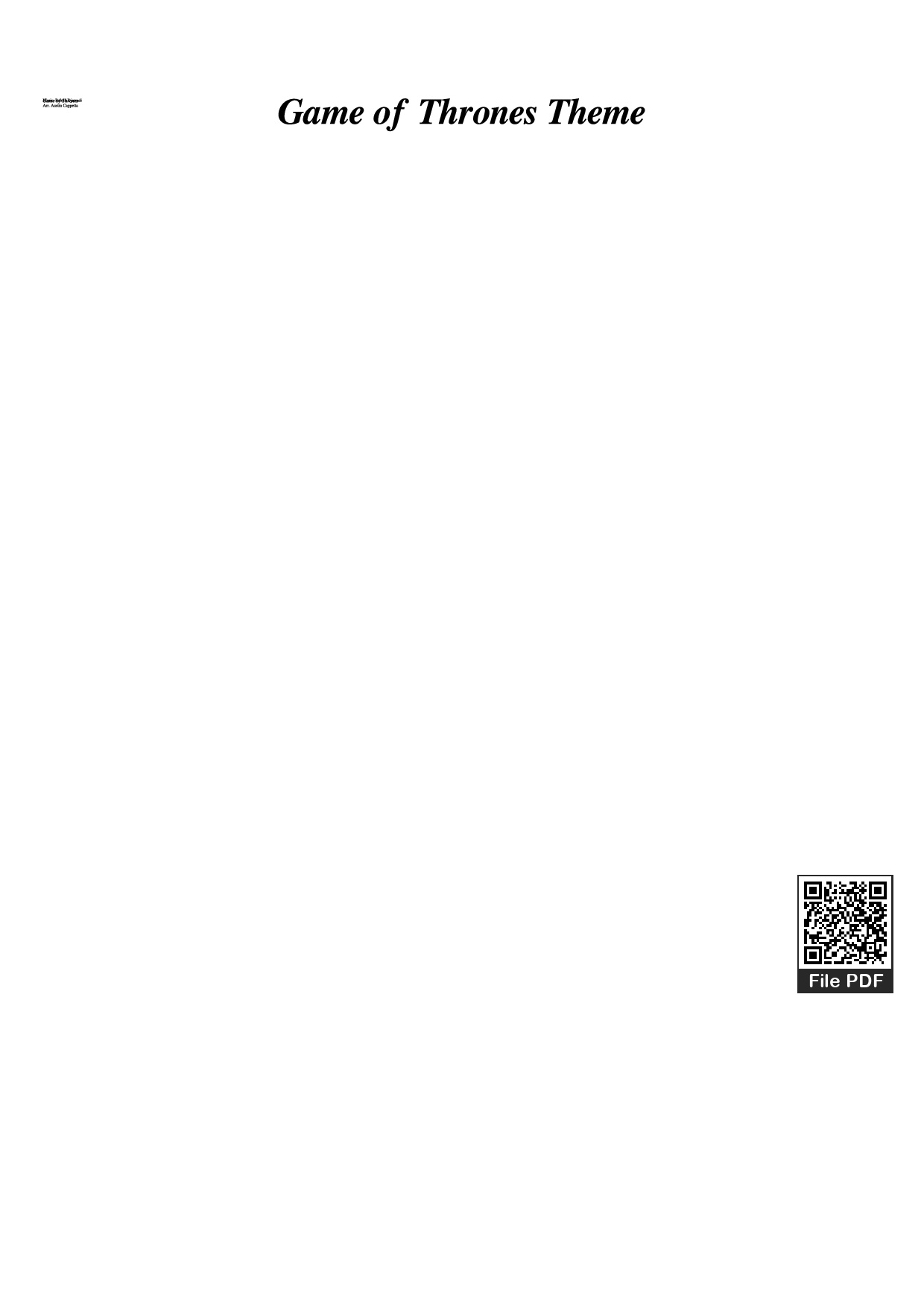 Sheet PDF of Game of Thrones Theme Piano