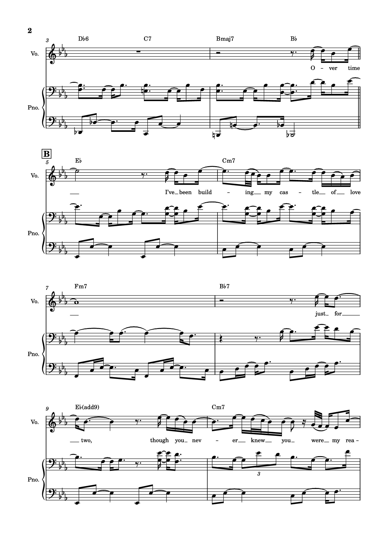 Page 2 of Sheet music PDF Piano Overjoyed Piano-vocal - Stevie Wonder