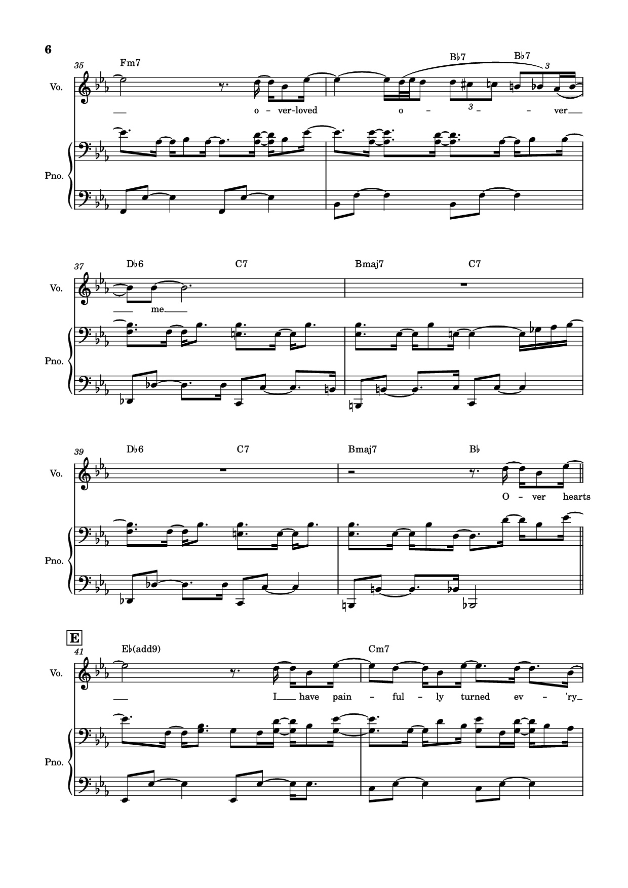 Page 6 of Sheet music PDF Piano Overjoyed Piano-vocal - Stevie Wonder