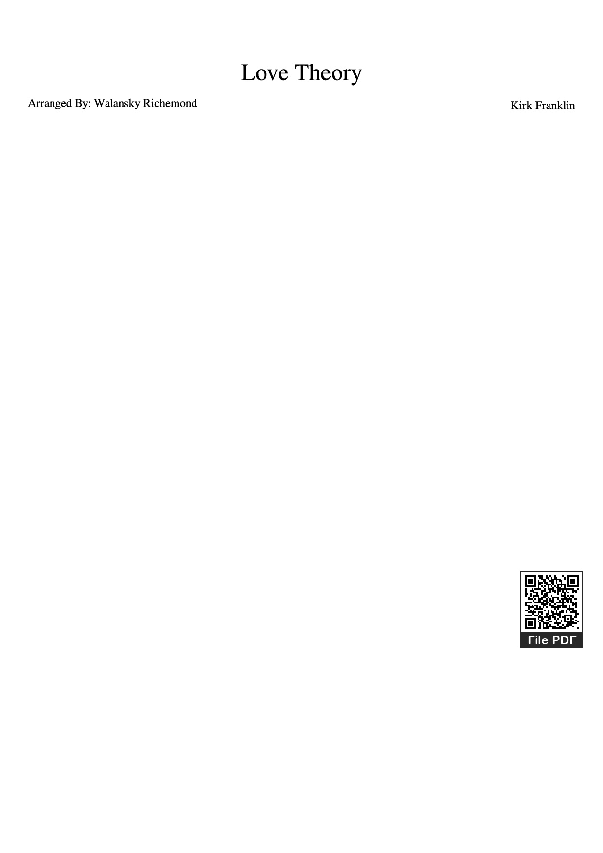 Page 1 of Sheet music PDF Love Theory - Kirk Franklin