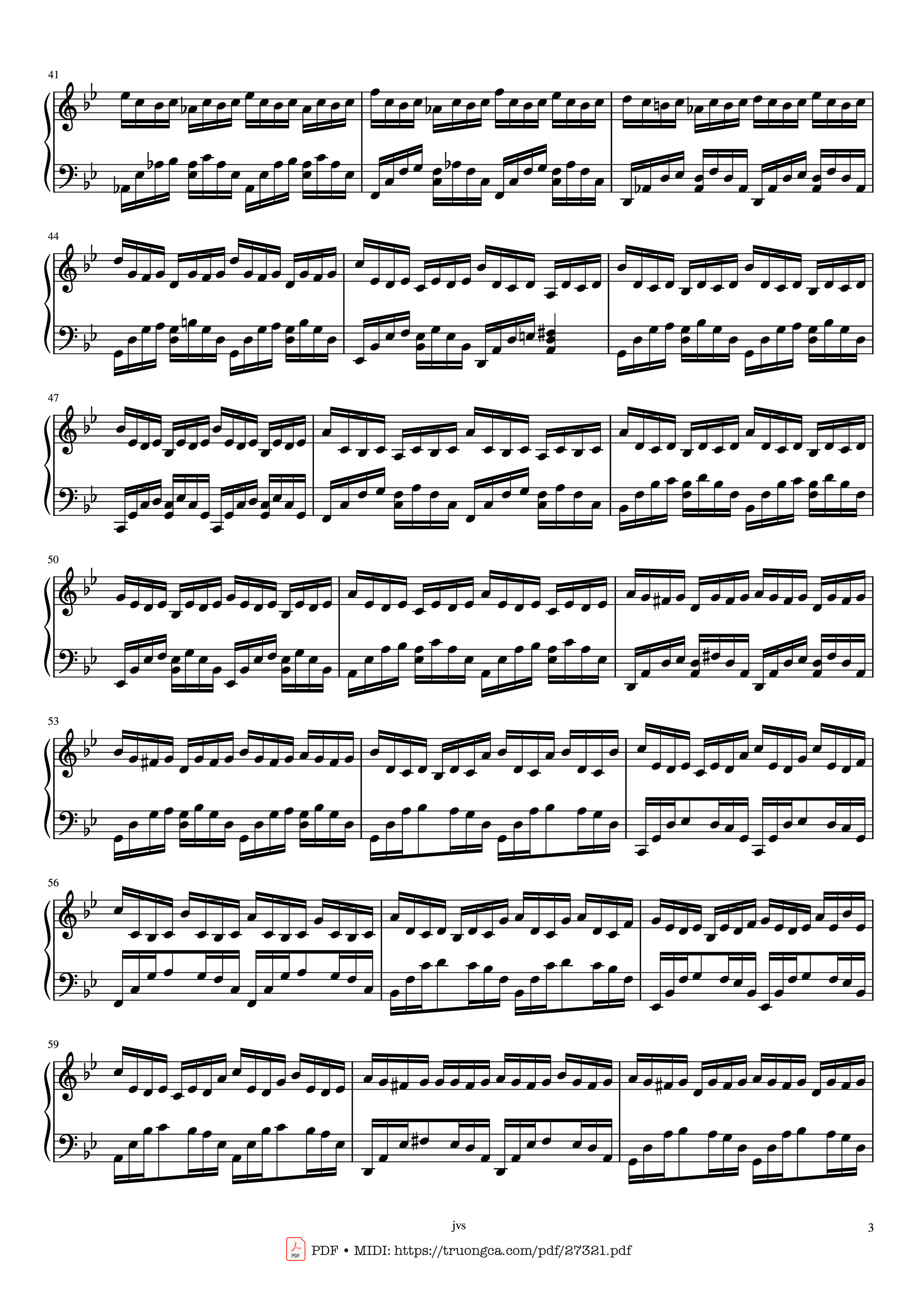 Page 3 of Sheet music PDF Piano G minor Piano - J.S. Bach