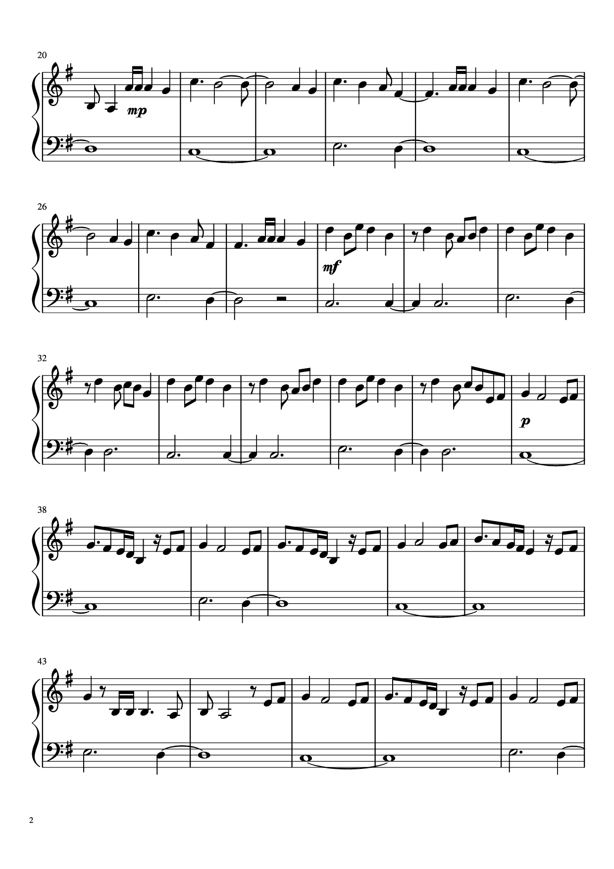 Page 2 of Sheet music PDF Piano Martin Garrix Piano - Editing: jnmusic