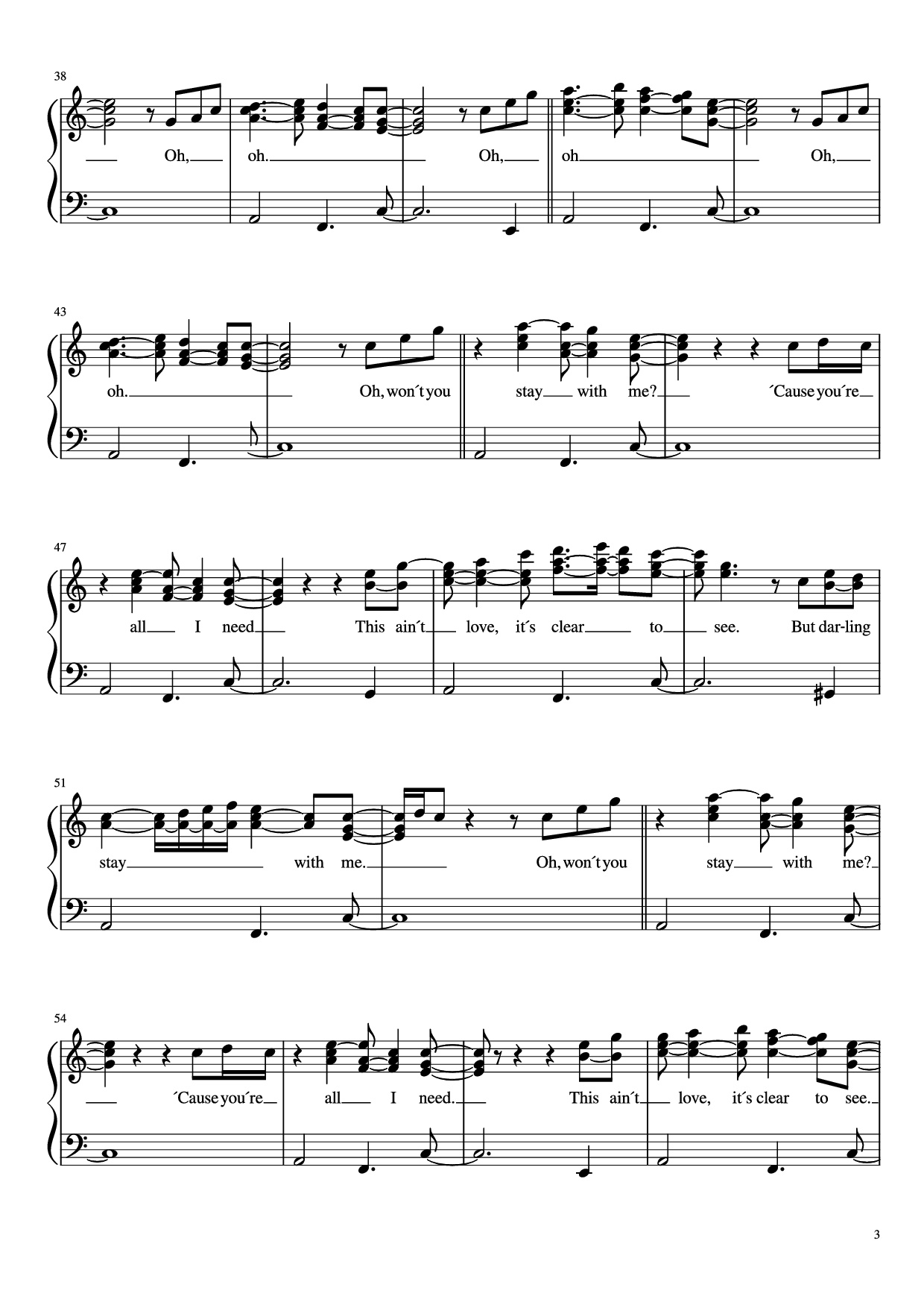 Page 3 of Sheet music PDF Piano Stay with me Piano - Undefined