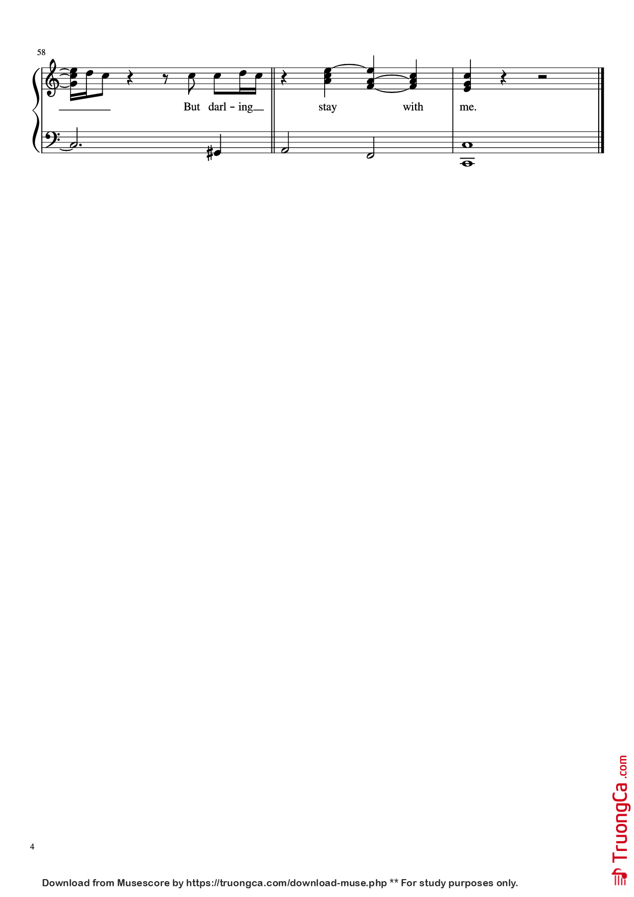 Page 4 of Sheet music PDF Piano Stay with me Piano - Undefined