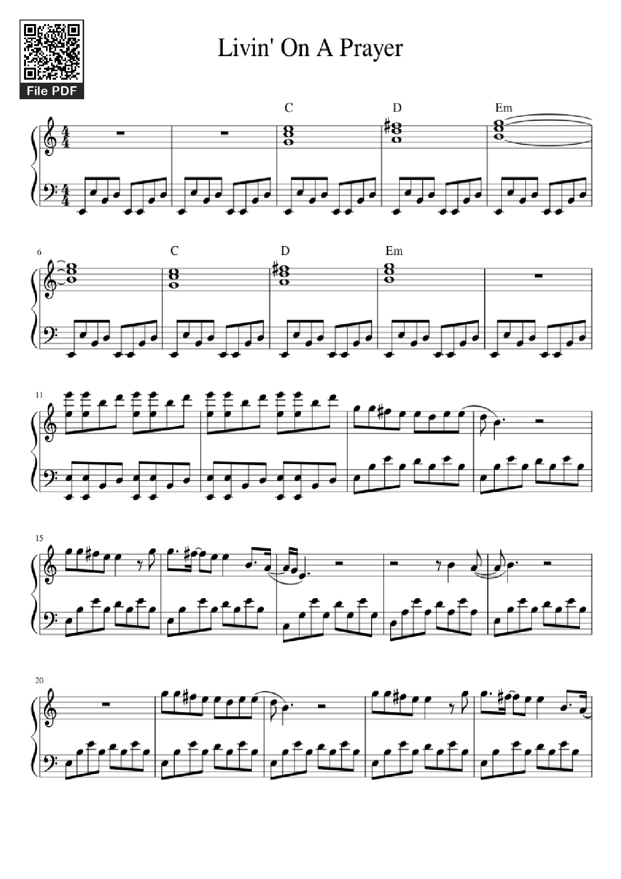 Page 1 of Sheet music PDF Piano Livin