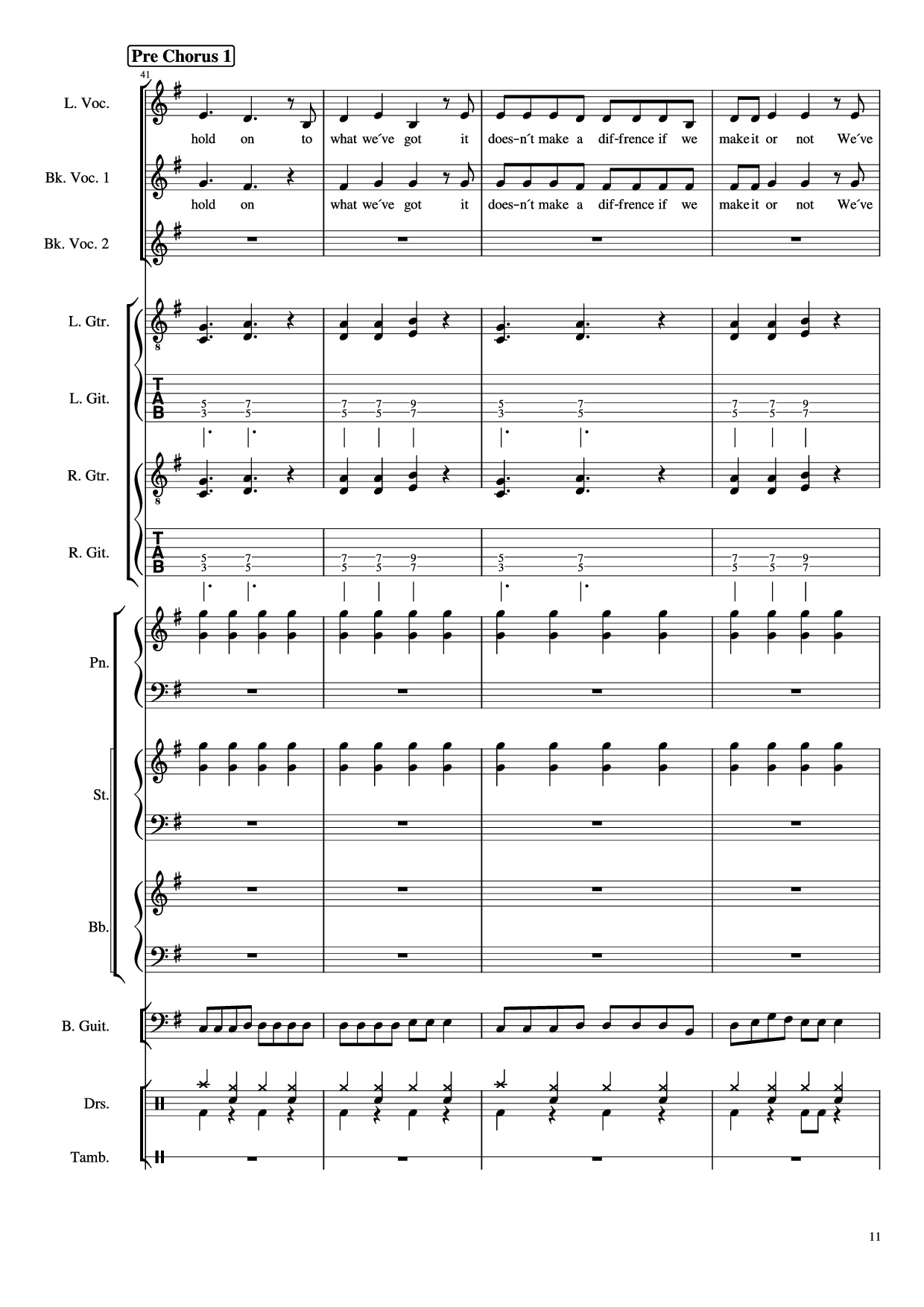 Page 11 of Sheet music PDF Piano Guitar Tab Livin