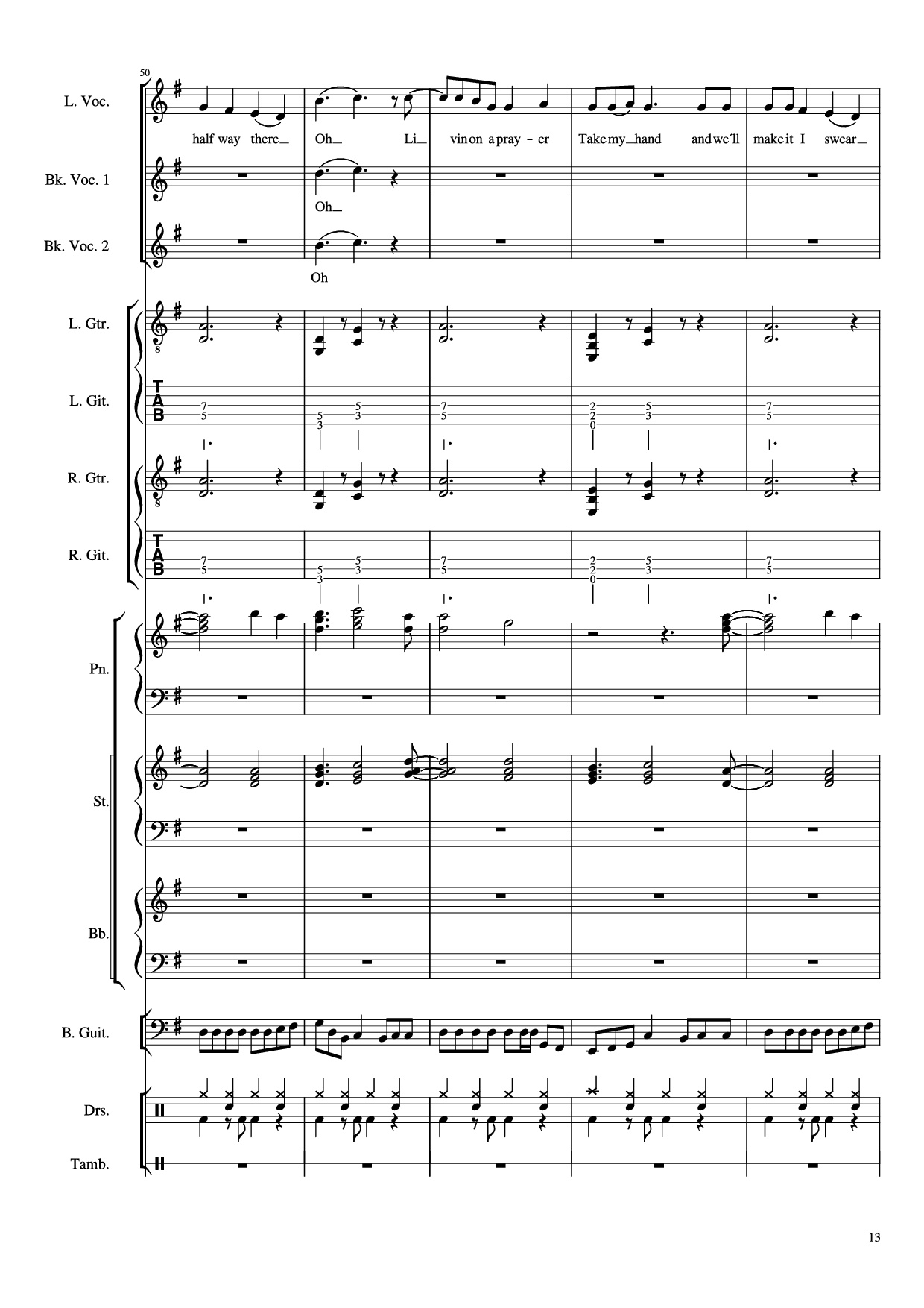 Page 13 of Sheet music PDF Piano Guitar Tab Livin