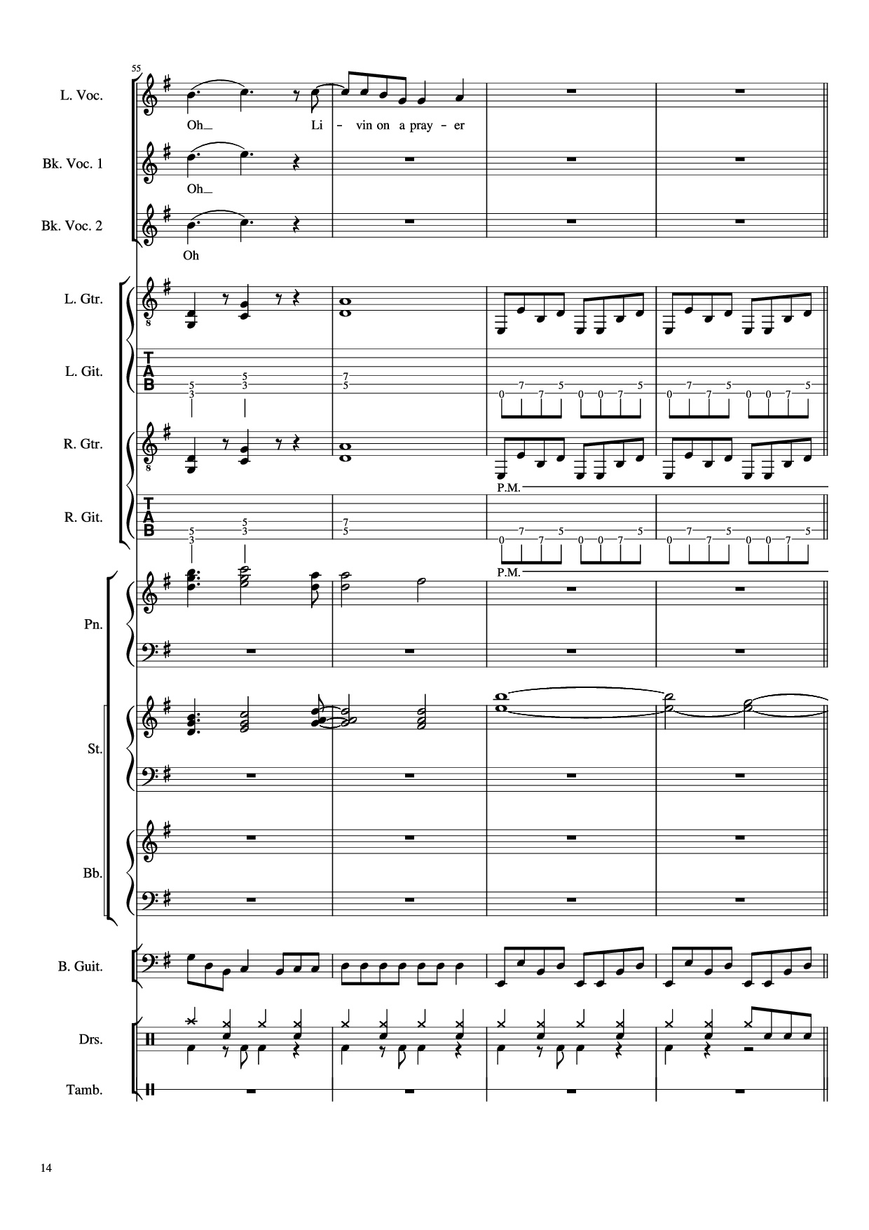 Page 14 of Sheet music PDF Piano Guitar Tab Livin
