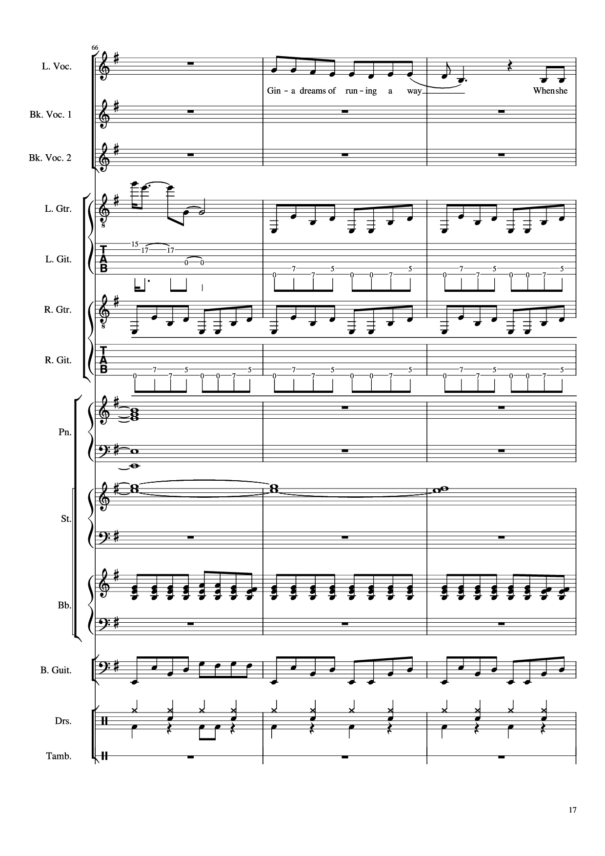 Page 17 of Sheet music PDF Piano Guitar Tab Livin