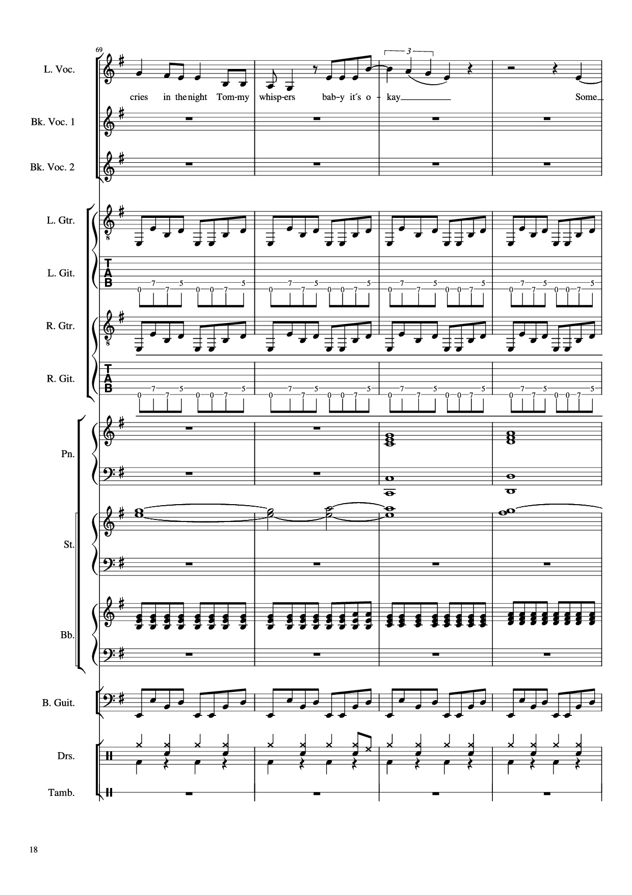 Page 18 of Sheet music PDF Piano Guitar Tab Livin