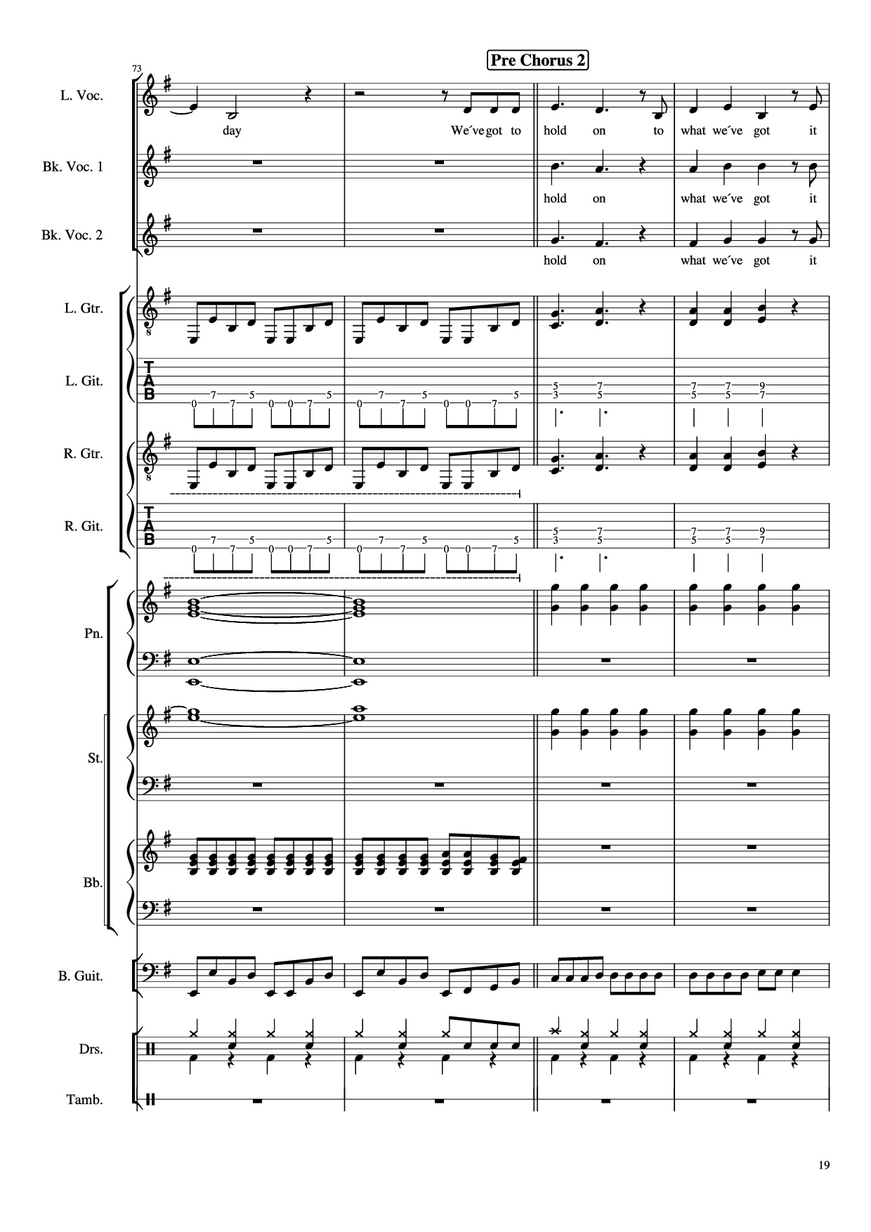 Page 19 of Sheet music PDF Piano Guitar Tab Livin