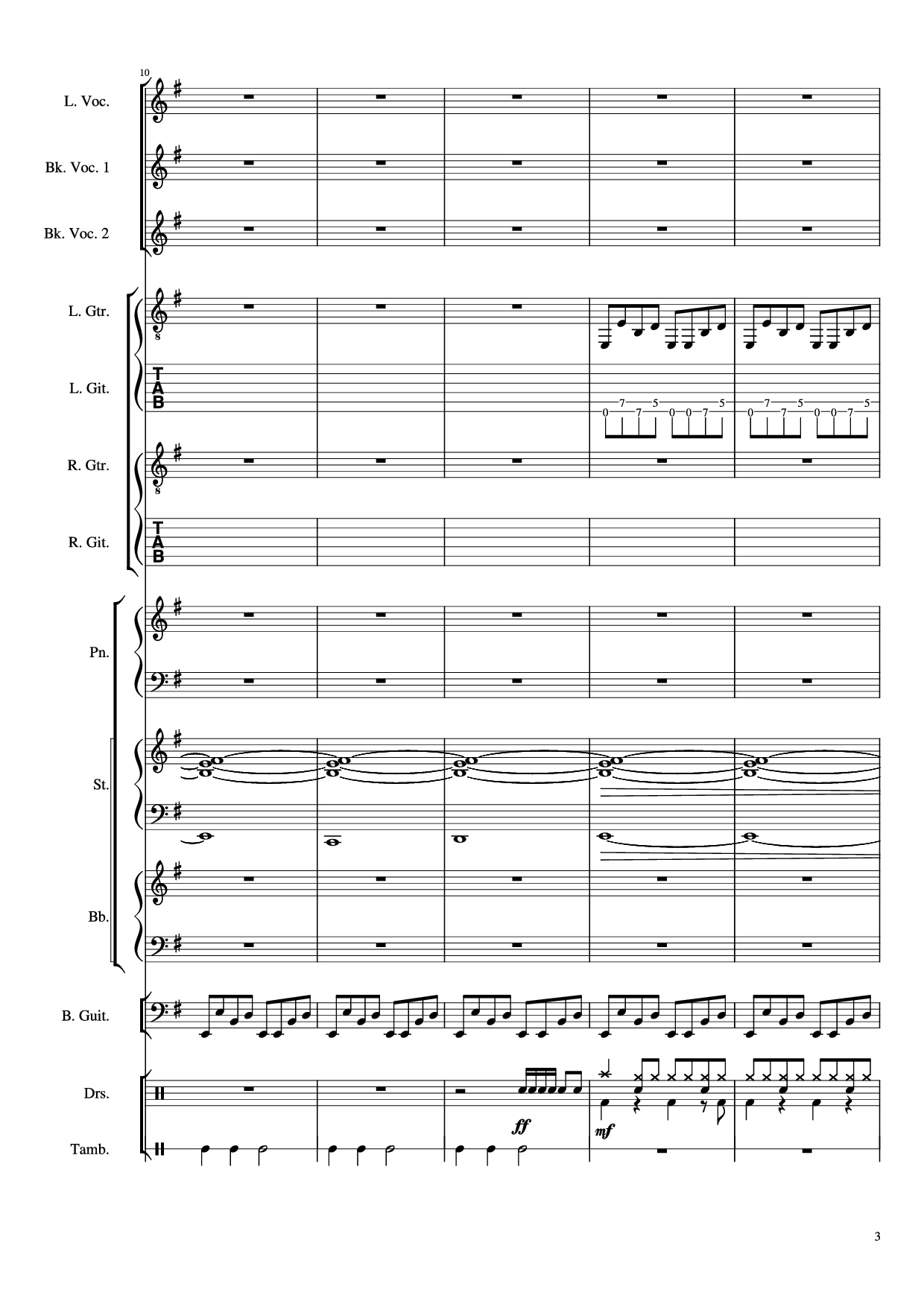 Page 3 of Sheet music PDF Piano Guitar Tab Livin