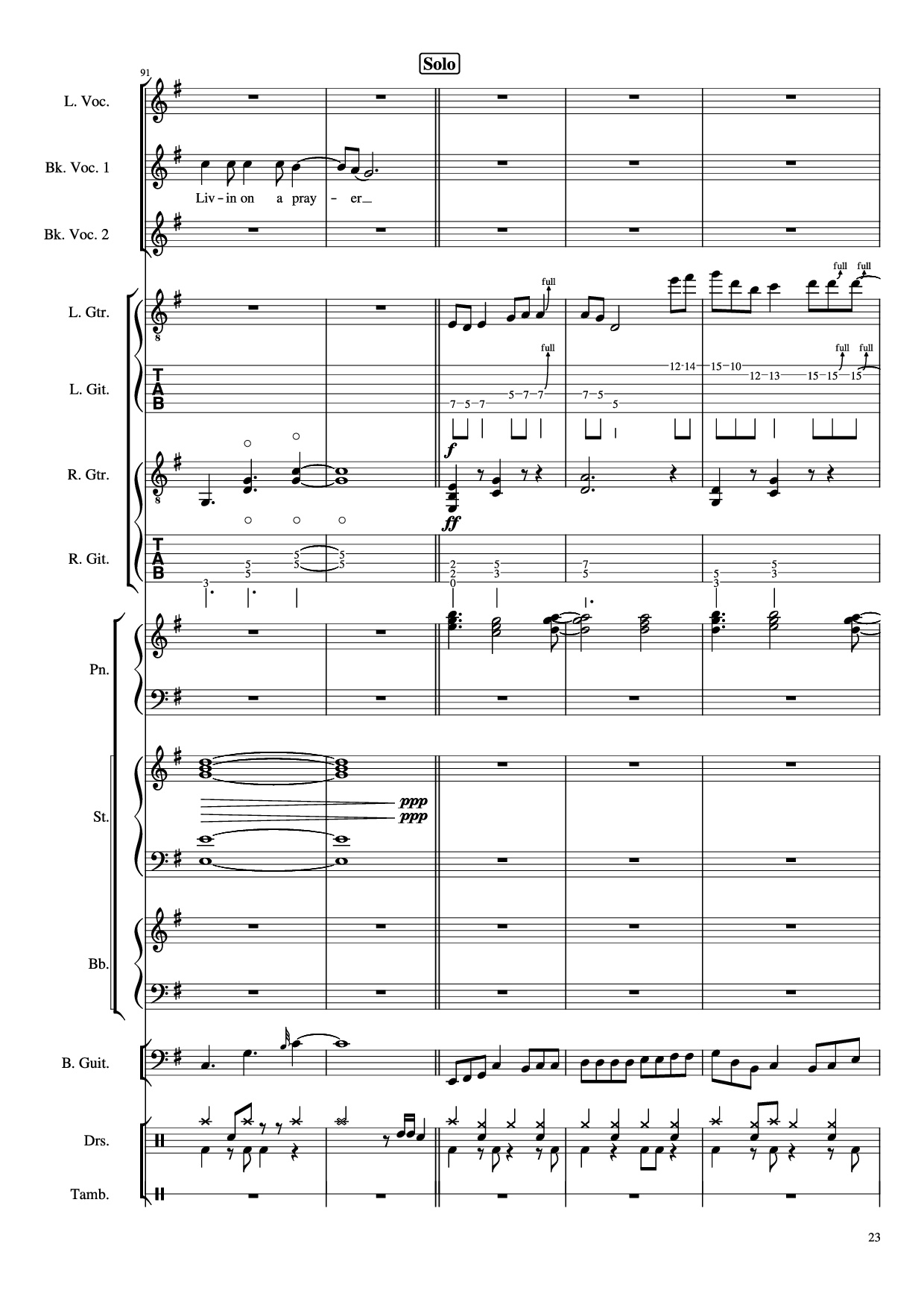 Page 23 of Sheet music PDF Piano Guitar Tab Livin